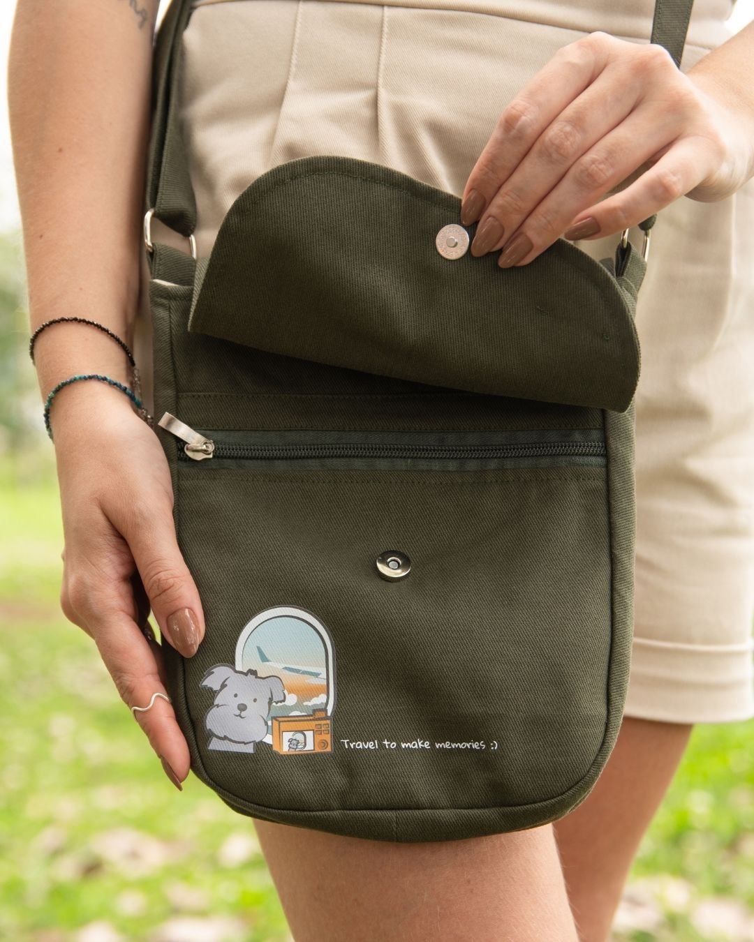 BOLSA LATERAL VERDE MILITAR HOLIDAY