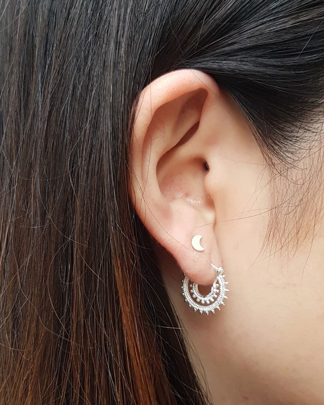 BRINCO ARGOLA BOHO TRABALHADA DE PRATA 925