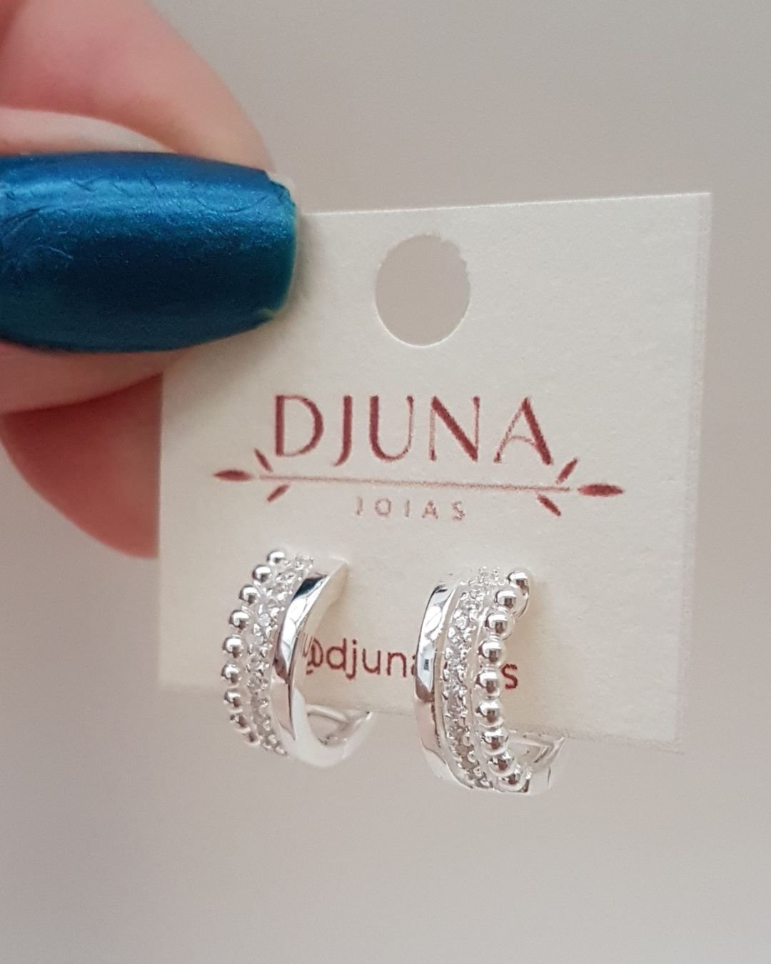 BRINCO ARGOLA CLICK 3 EM 1 LISO ZIRCÔNIAS E BOLINHAS PRATA 925