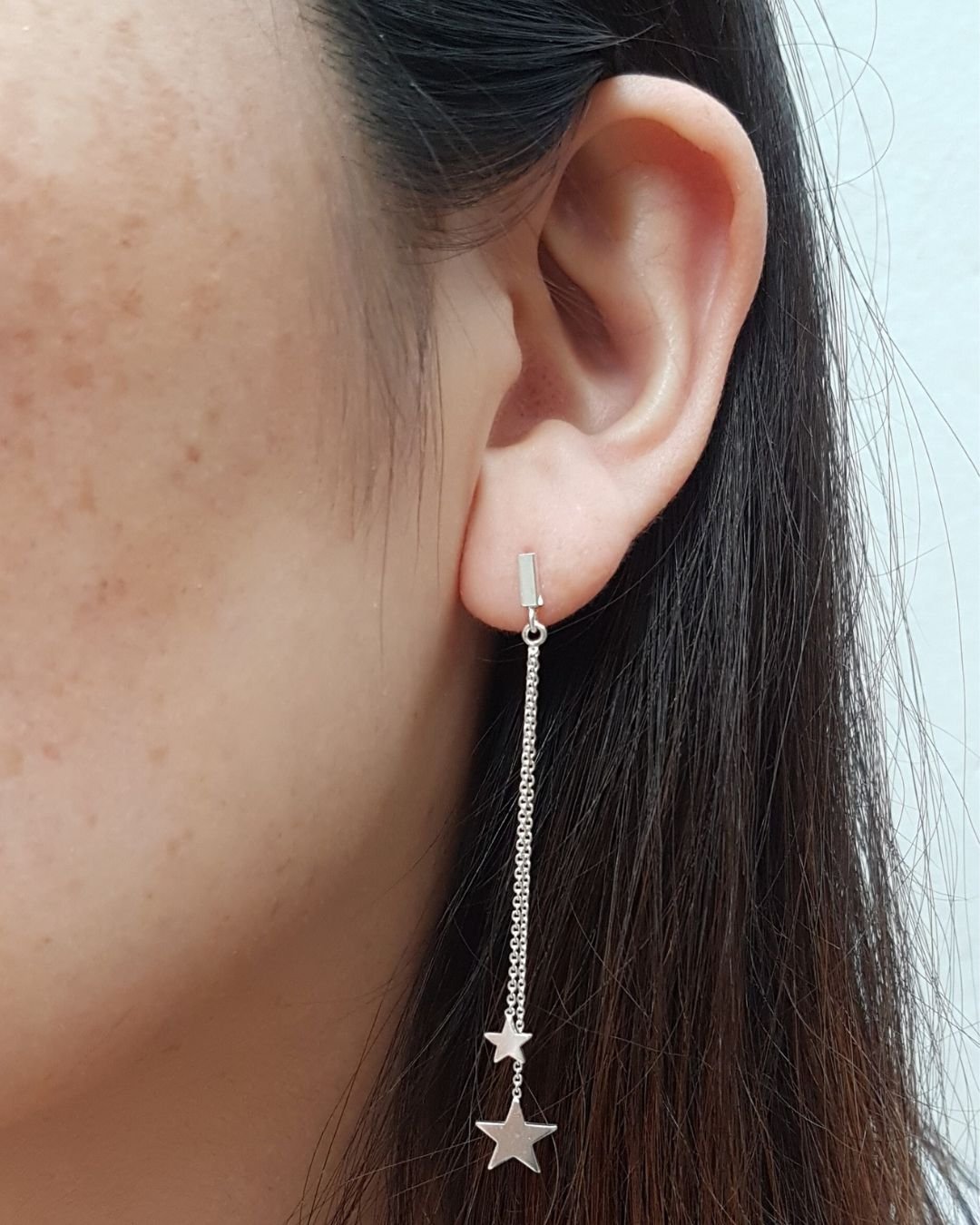 BRINCO CORRENTES E ESTRELAS DE PRATA 925