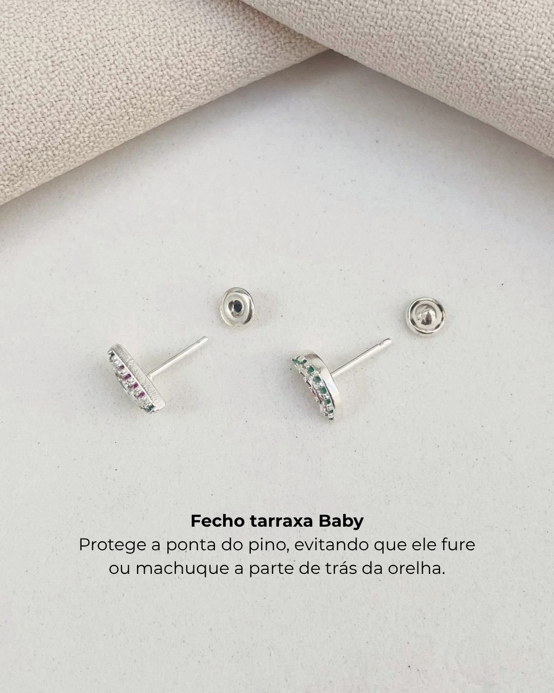 BRINCO MELANCIA BABY ZIRCÔNIAS E PRATA 925