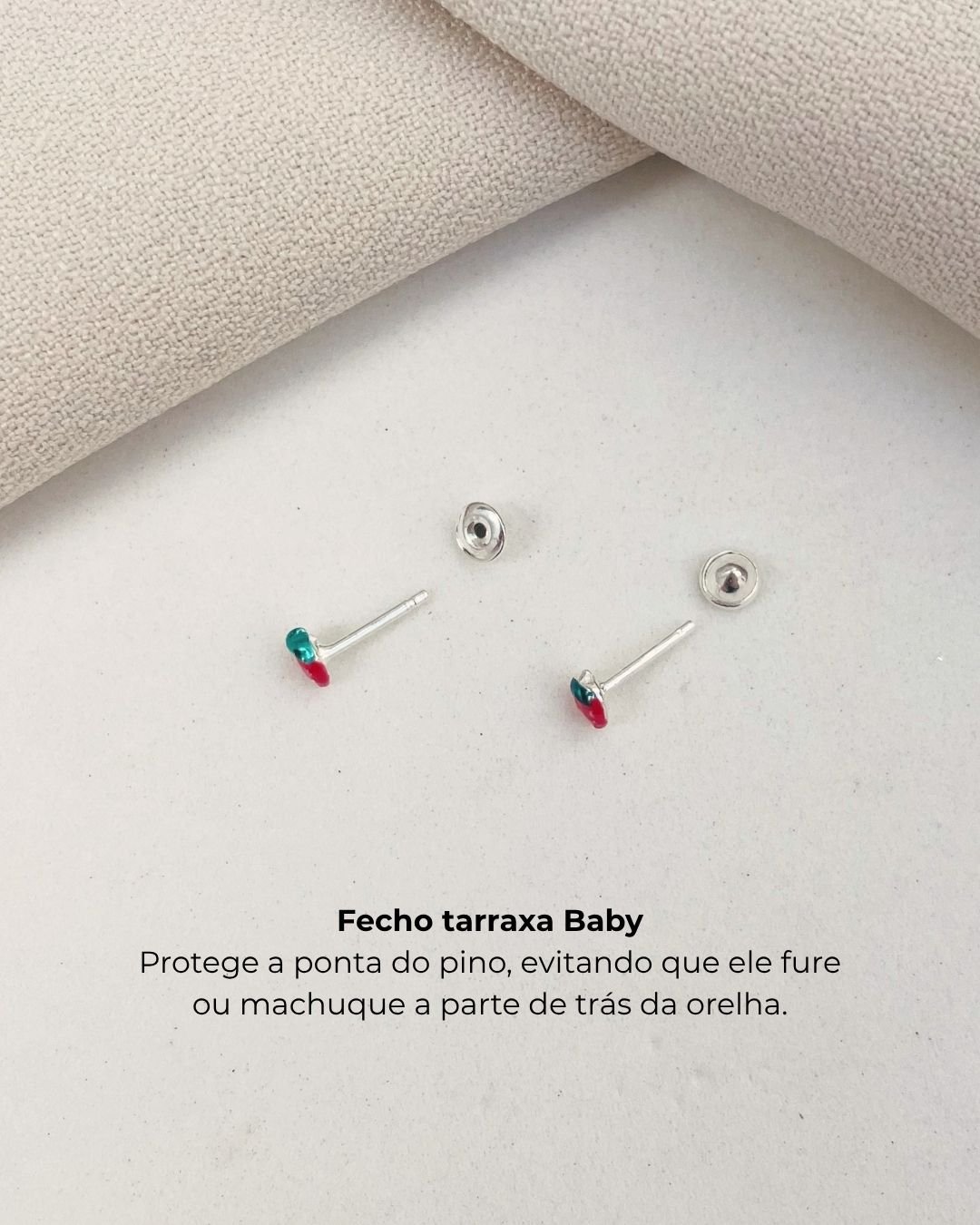 BRINCO MORANGO BABY PRATA 925