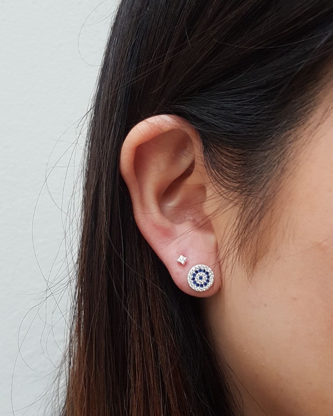 BRINCO OLHO GREGO ZIRCÔNIAS E PRATA 925