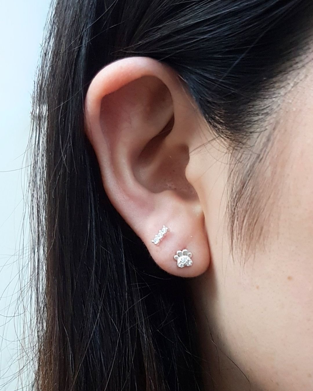 BRINCO PALITO ZIRCÔNIAS PEQUENO DE PRATA 925