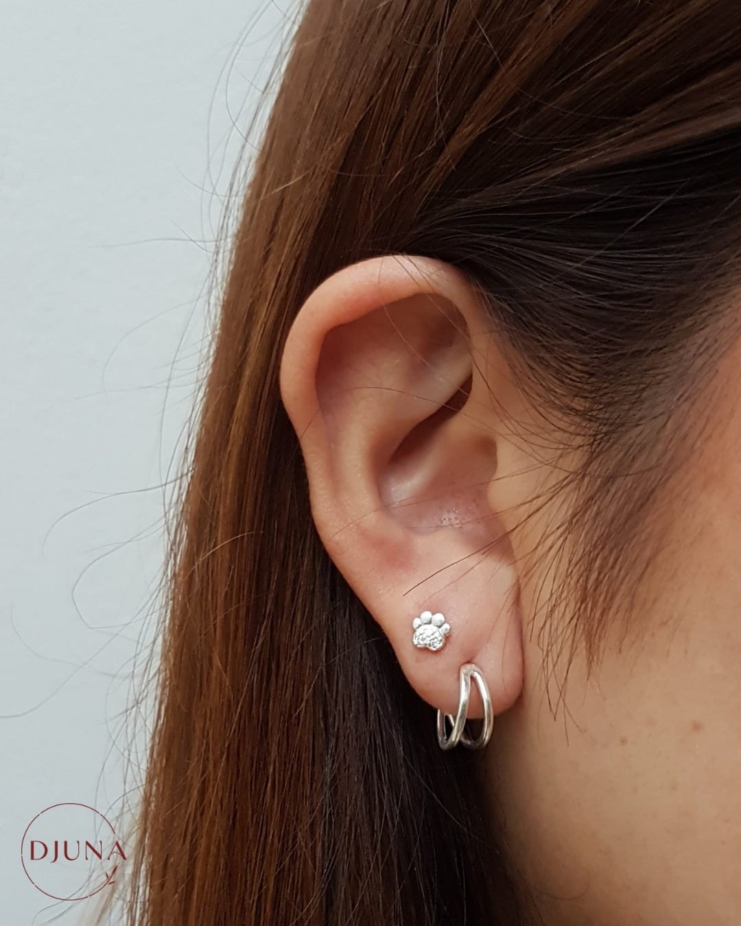 BRINCO PATINHA ZIRCÔNIAS PEQUENO DE PRATA 925