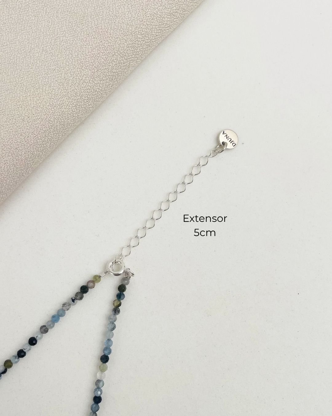 COLAR CHOKER CIANITA AZUL LAPIDADA 2MM PRATA 925
