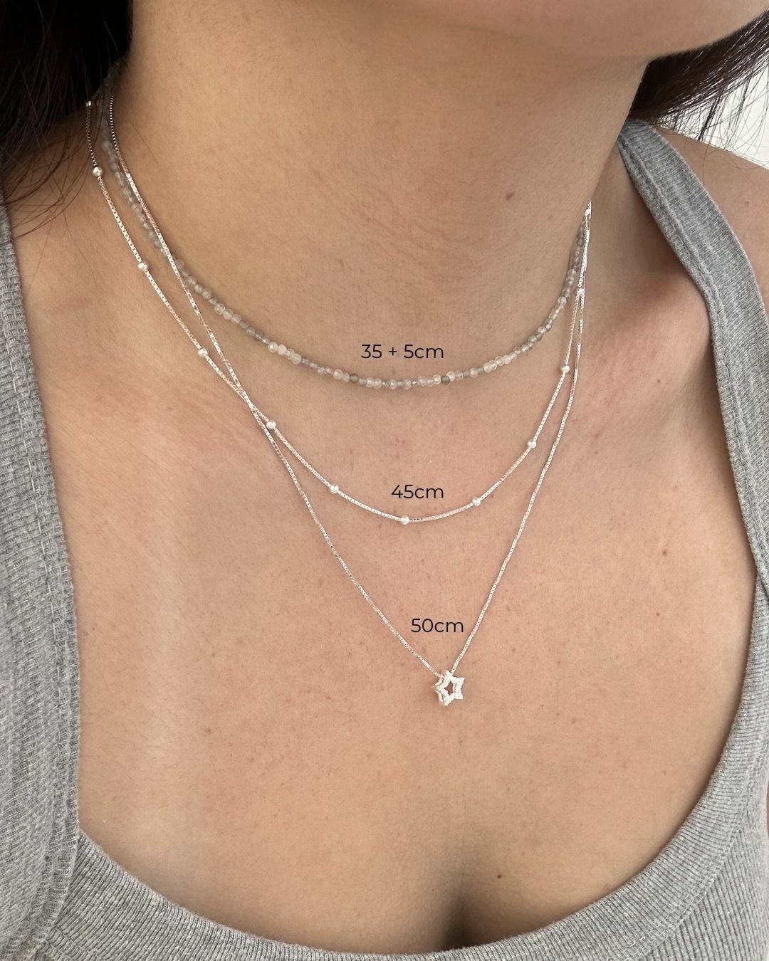 COLAR CHOKER LABRADORITA PEDRAS NATURAIS LAPIDADAS 2MM PRATA 925