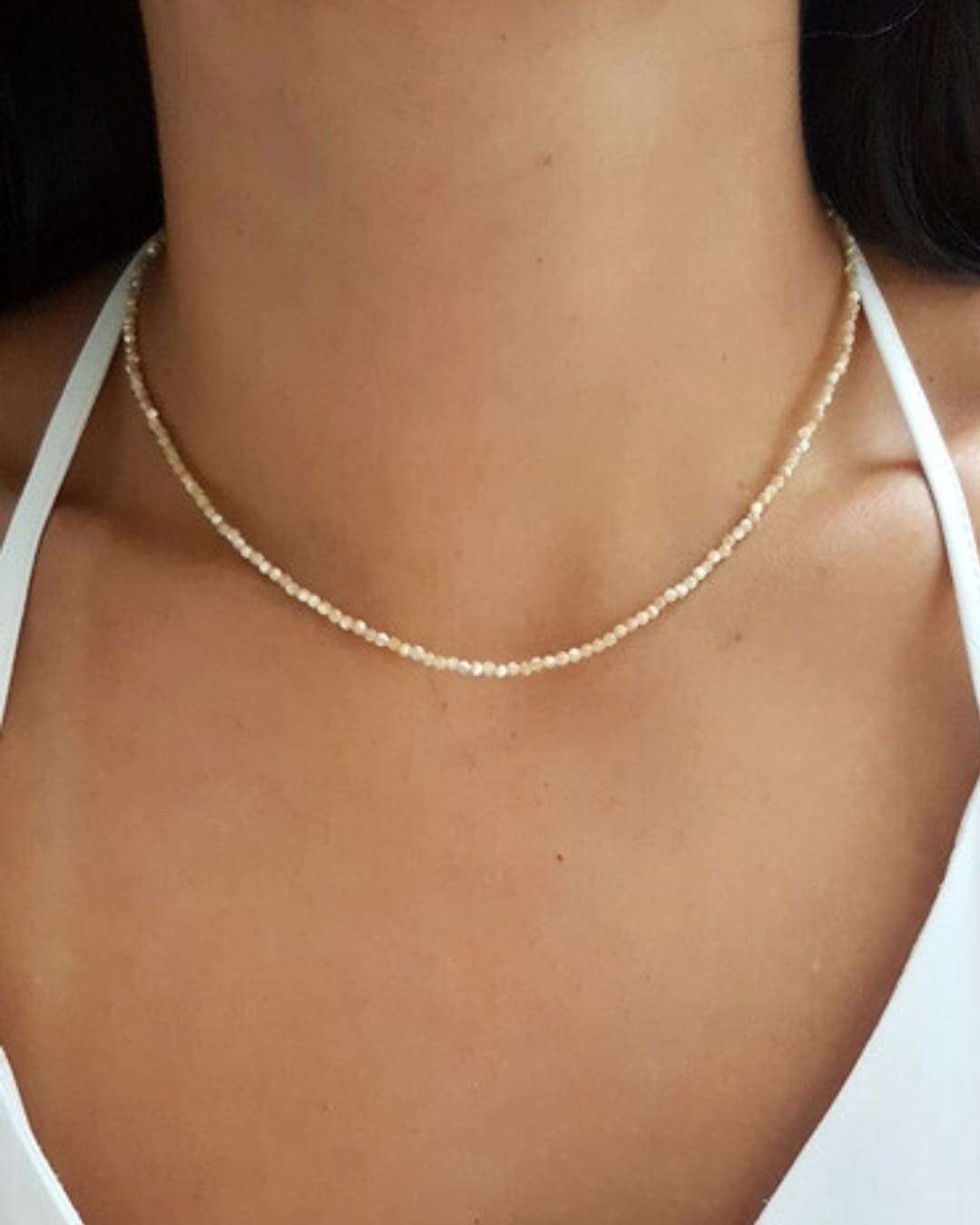 COLAR CHOKER MADREPÉROLA LAPIDADA 2,5MM