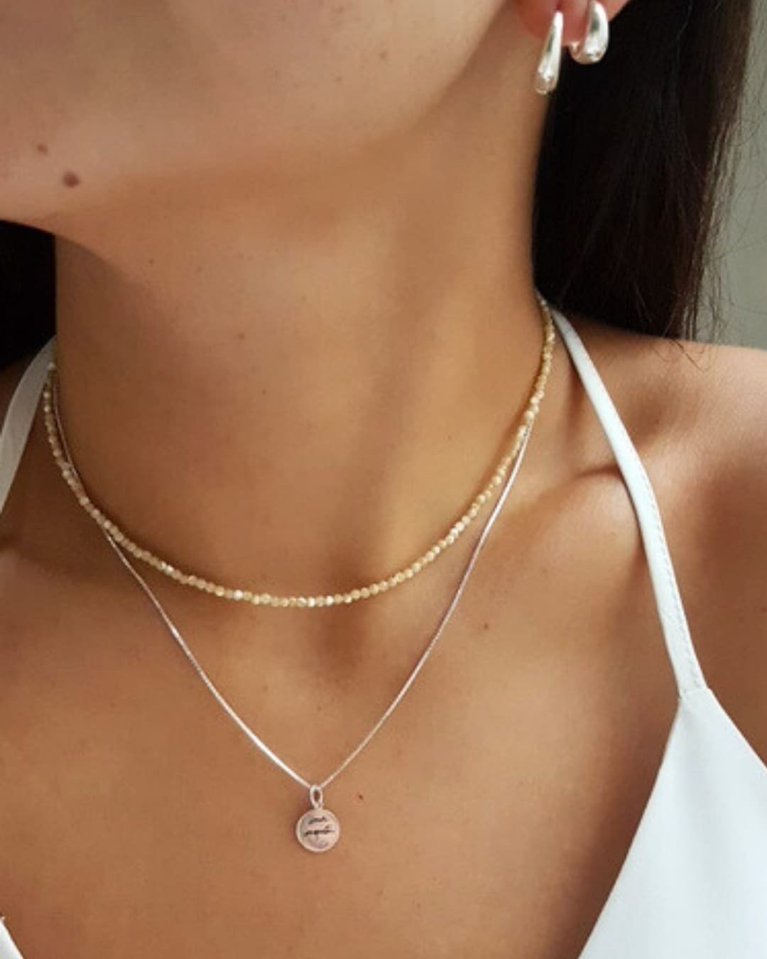 COLAR CHOKER MADREPÉROLA LAPIDADA 2,5MM