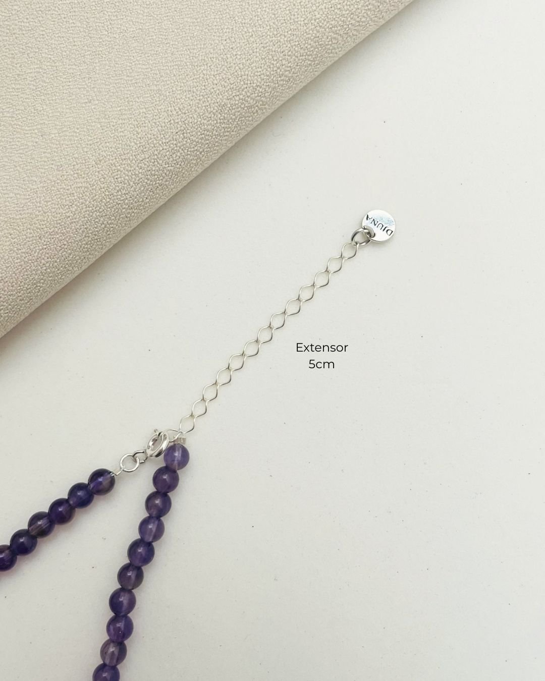 COLAR CHOKER PEDRAS AMETISTA BOLINHA 4 MM