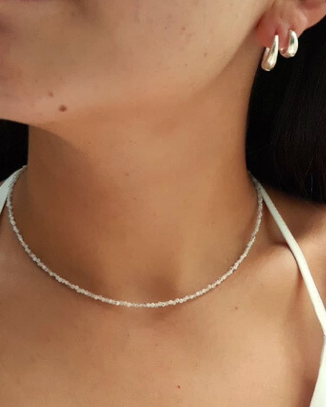 COLAR CHOKER PEDRAS DA LUA 2MM