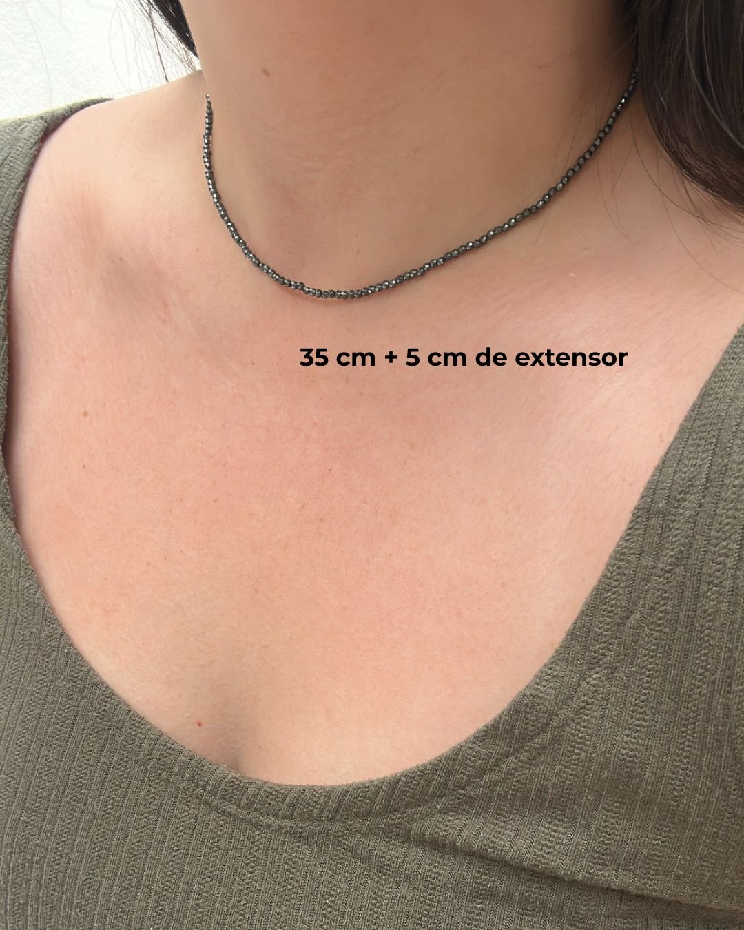 COLAR CHOKER PEDRAS HEMATITA 2 MM