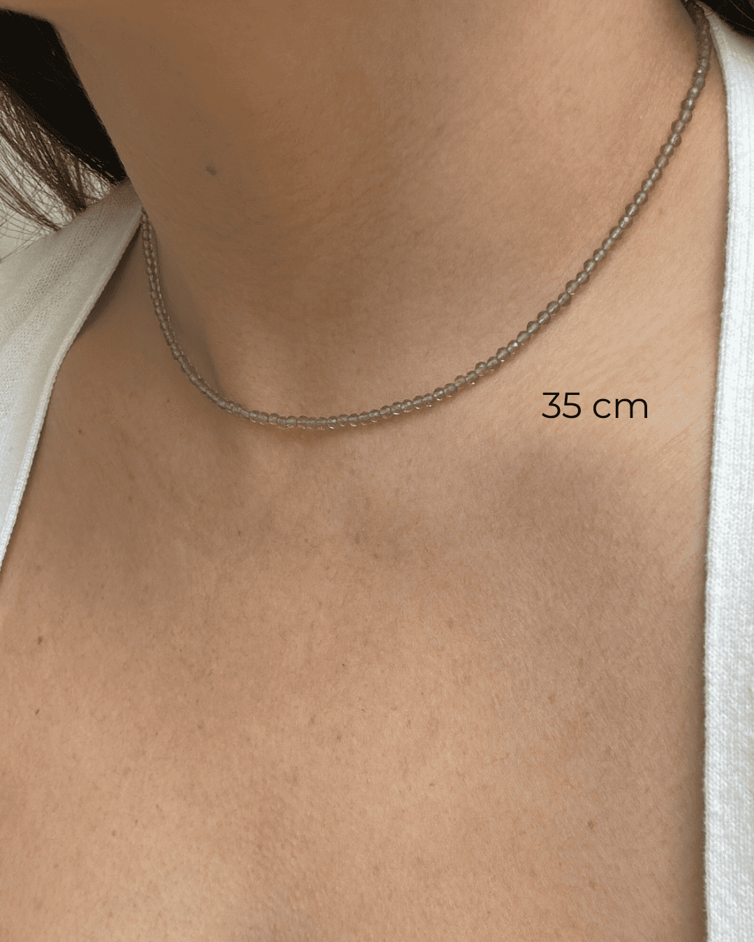 COLAR CHOKER PEDRAS QUARTZO FUME 2MM