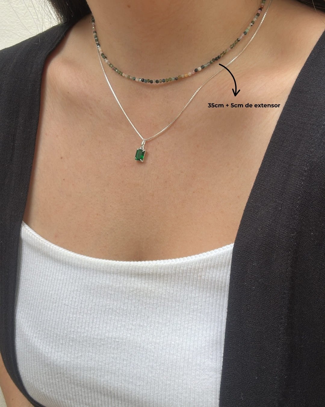 COLAR CHOKER PEDRAS TURMALINA MIX 2 MM