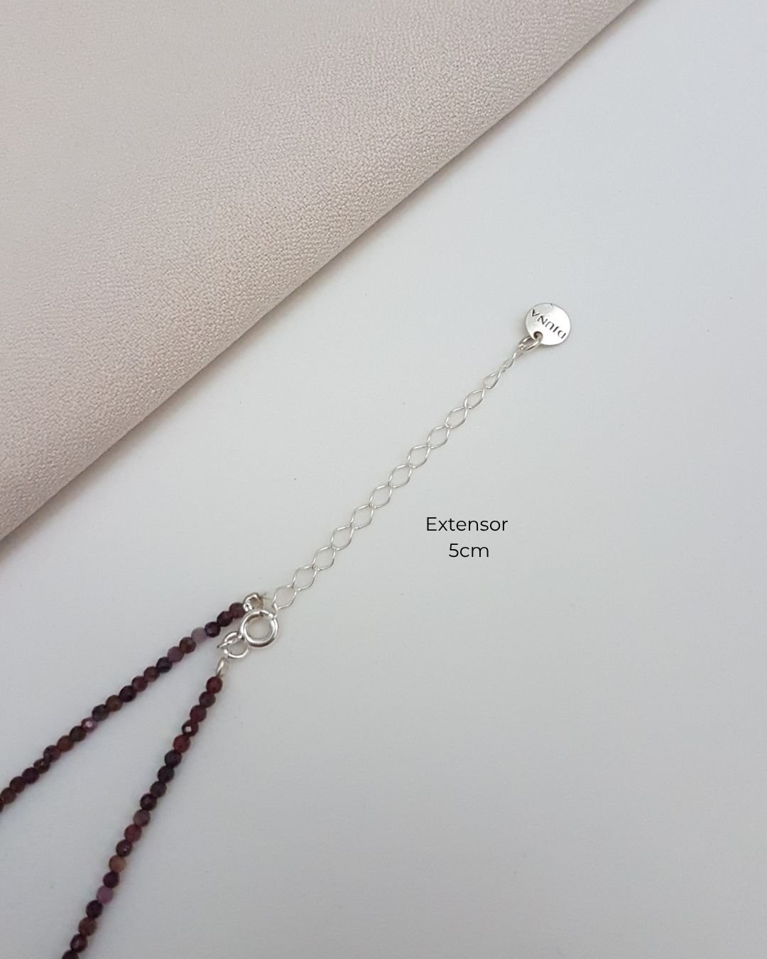 COLAR CHOKER RUBI PEDRAS NATURAIS LAPIDADAS 2MM PRATA 925