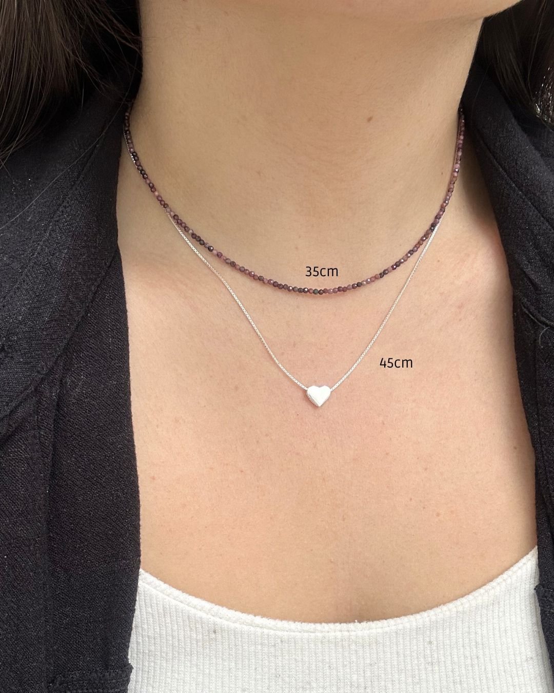 COLAR CHOKER RUBI PEDRAS NATURAIS LAPIDADAS 2MM PRATA 925