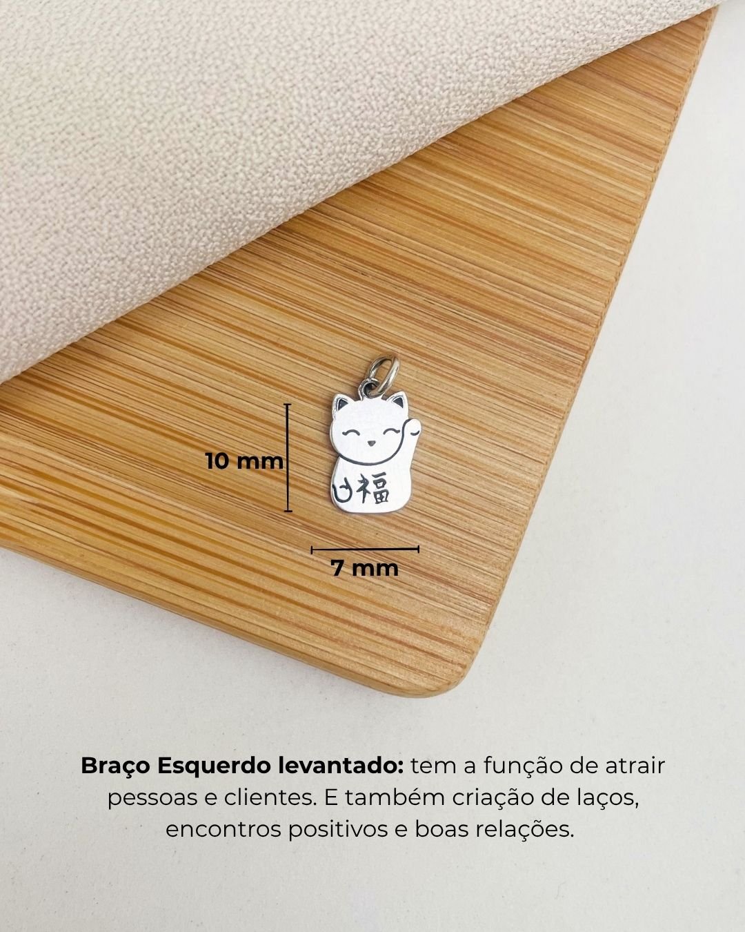 COLAR GATO DA SORTE E PROSPERIDADE PRATA 925