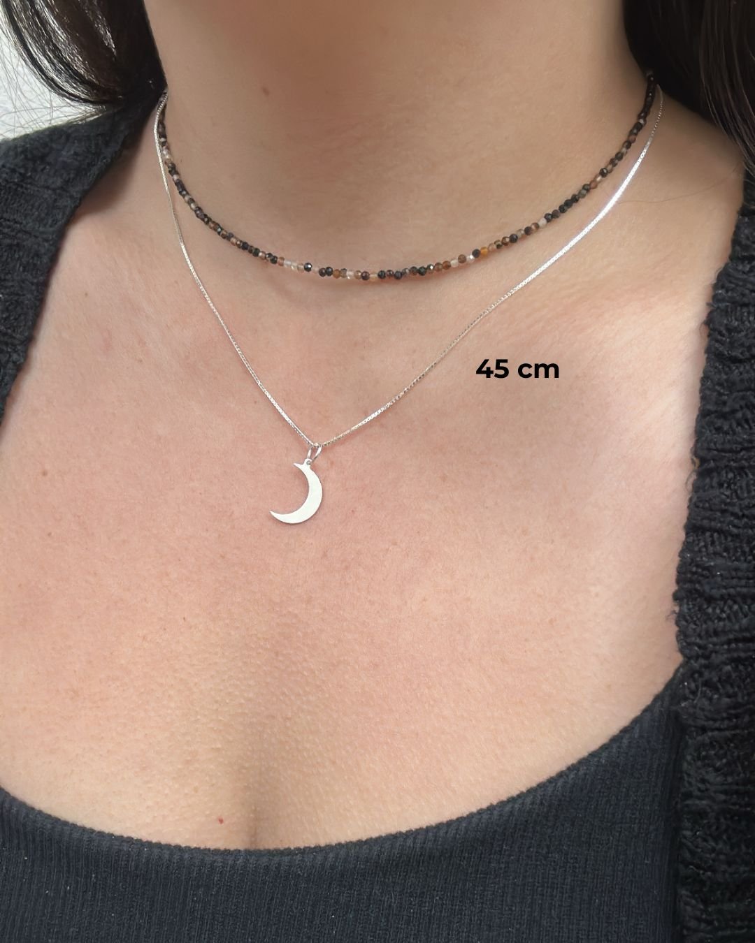 COLAR LUA LISA EM PRATA 925