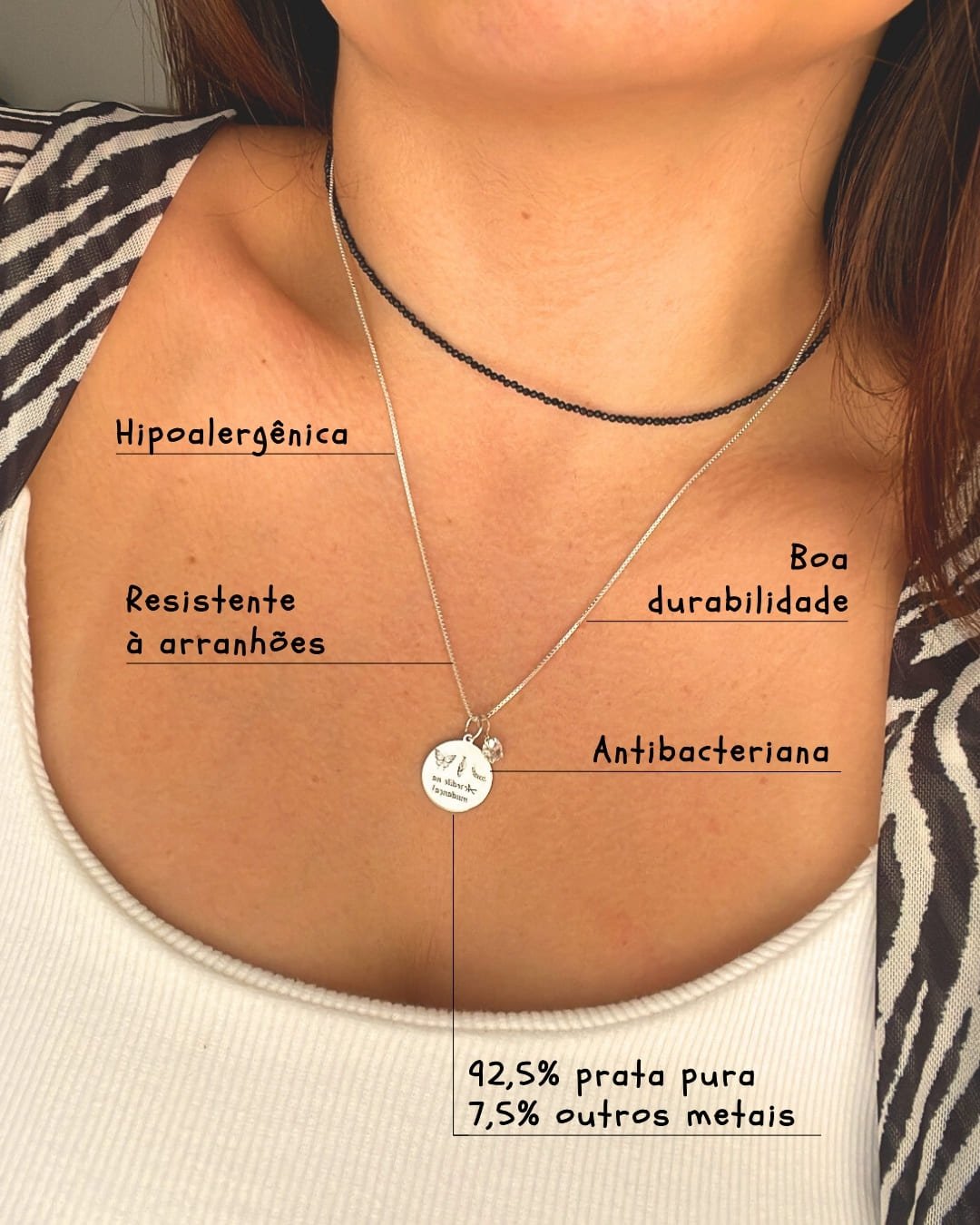 COLAR MEDALHA ACREDITE NA MUDANÇA COM CRISTAL