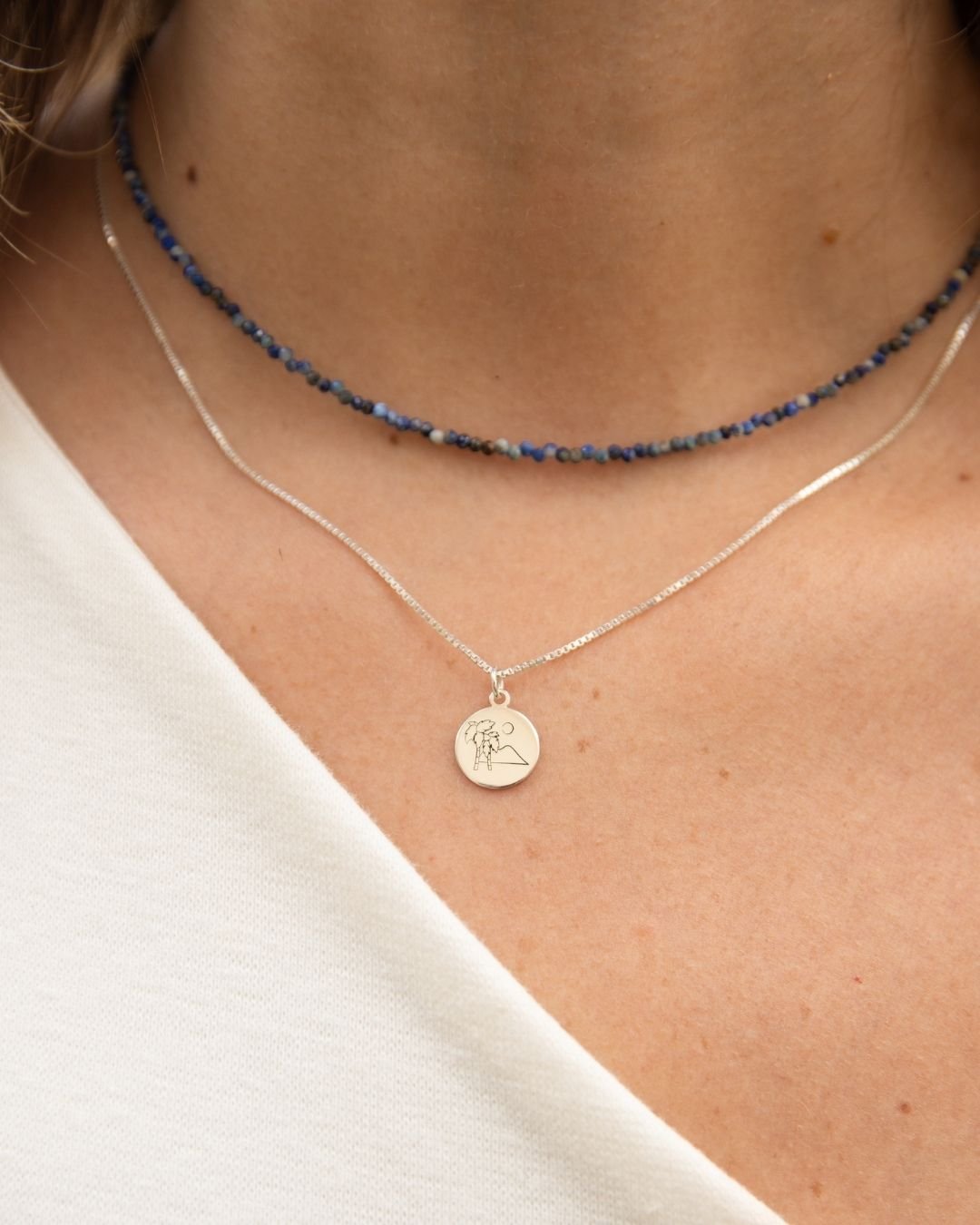 COLAR MEDALHA LET IT FLOW DE PRATA 925