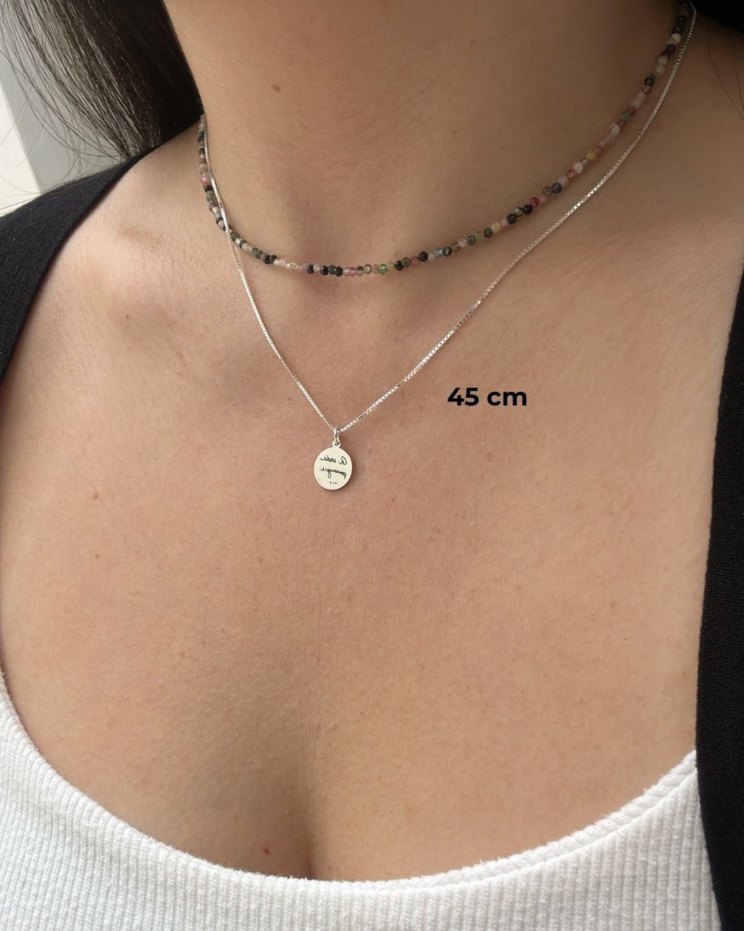 COLAR MEDALHA MENSAGEM PERRENGUE DE PRATA 925