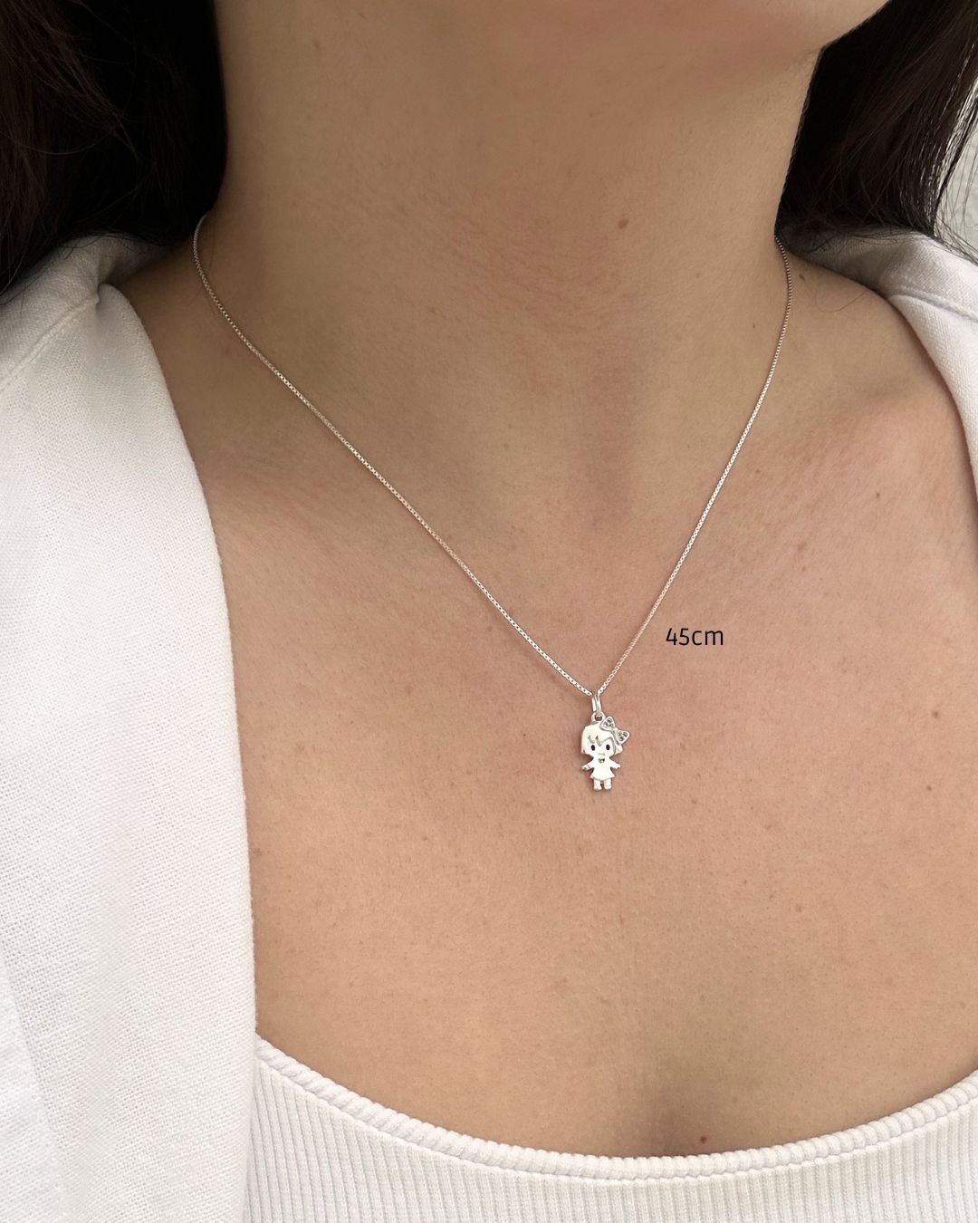 COLAR MENINA ZIRCÔNIAS PRATA 925
