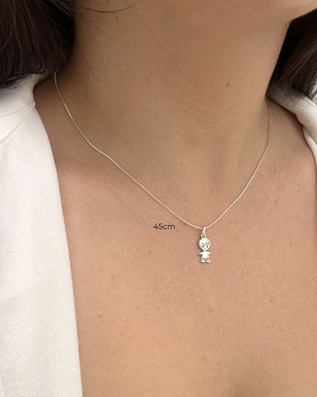 COLAR MENINO ZIRCÔNIAS PRATA 925
