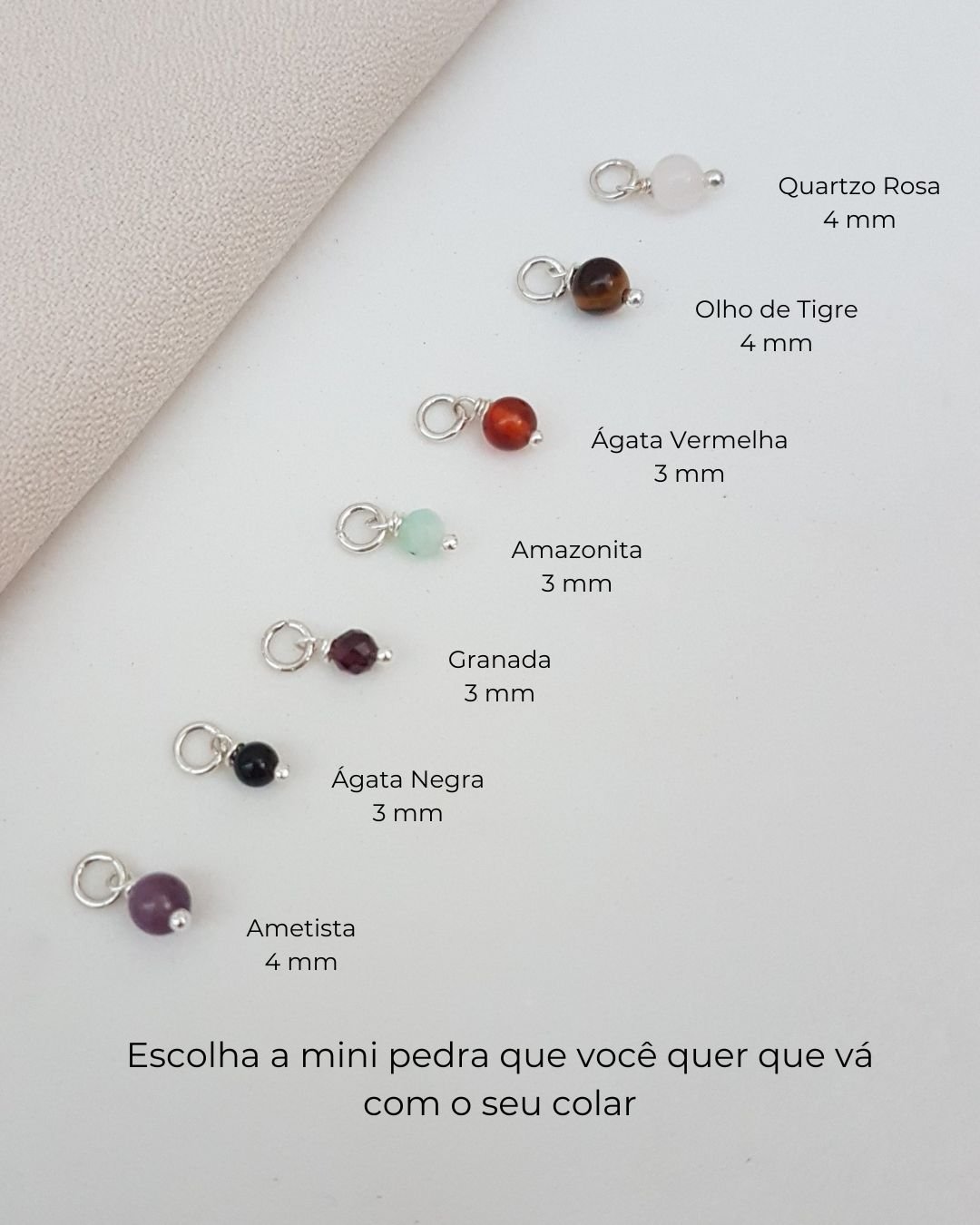 COLAR MINI SAKURA FLOR COM PEDRA NATURAL E PRATA 925