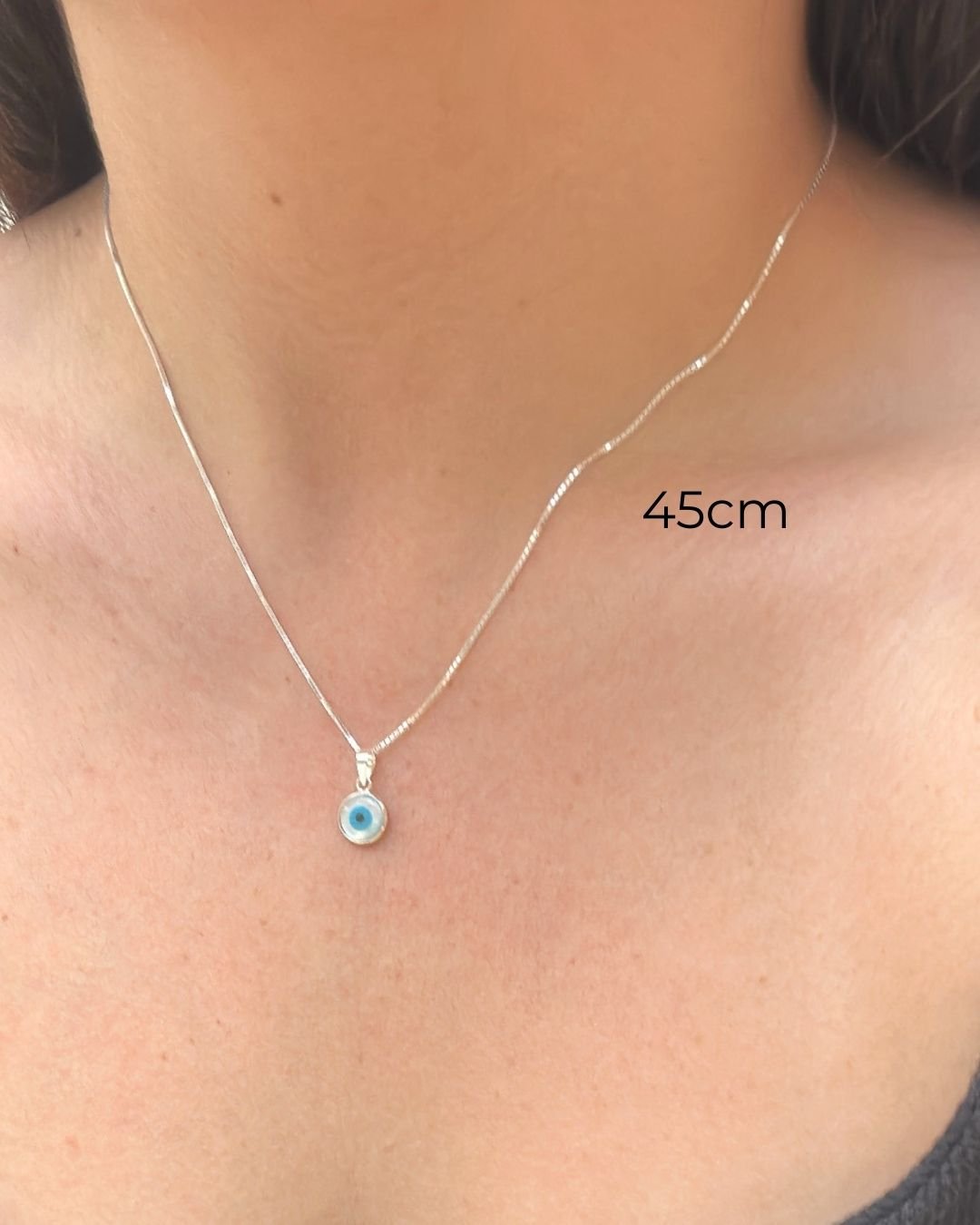 COLAR OLHO GREGO MADREPÉROLA DE PRATA 925