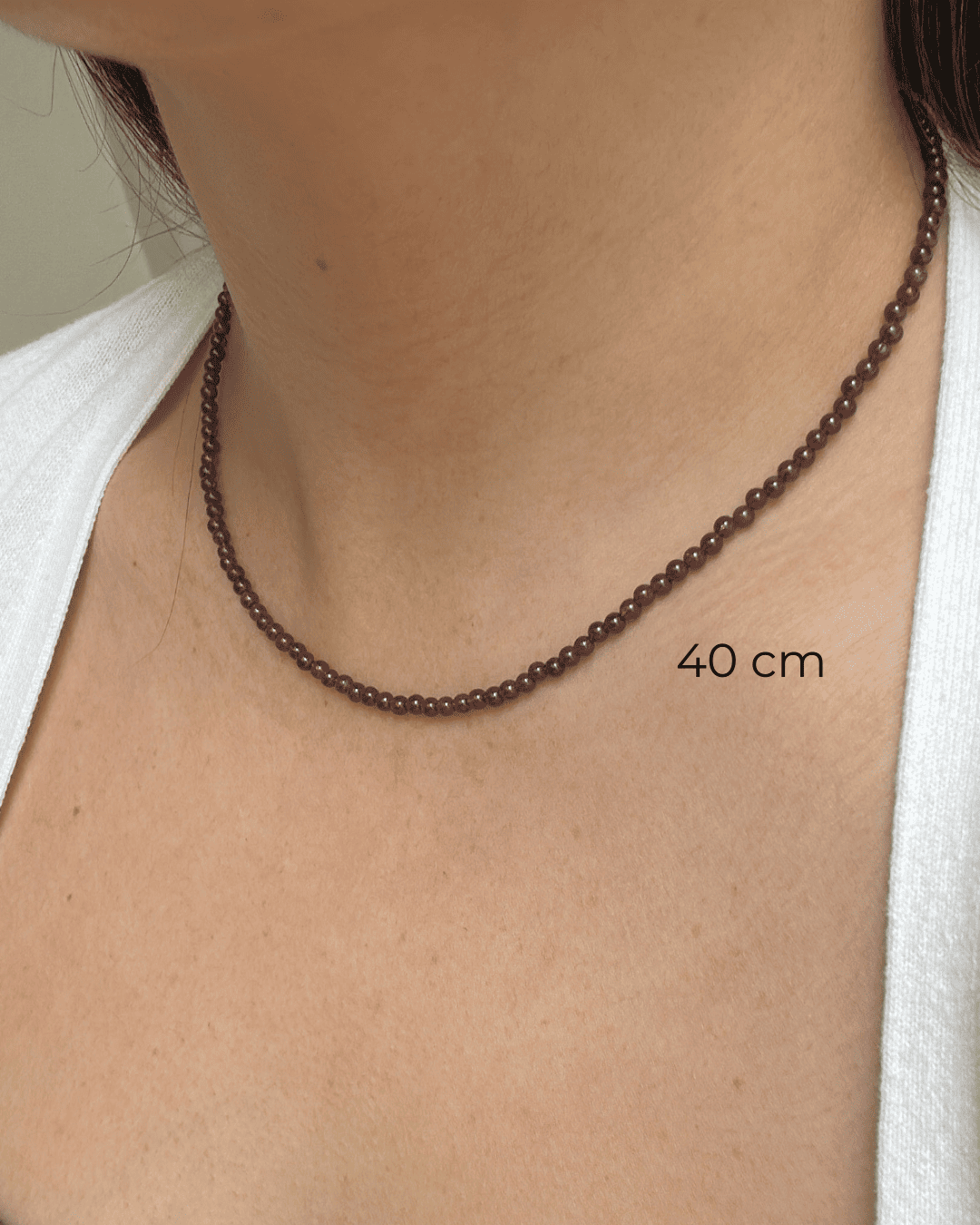 COLAR PEDRA GRANADA BOLINHA 3 MM