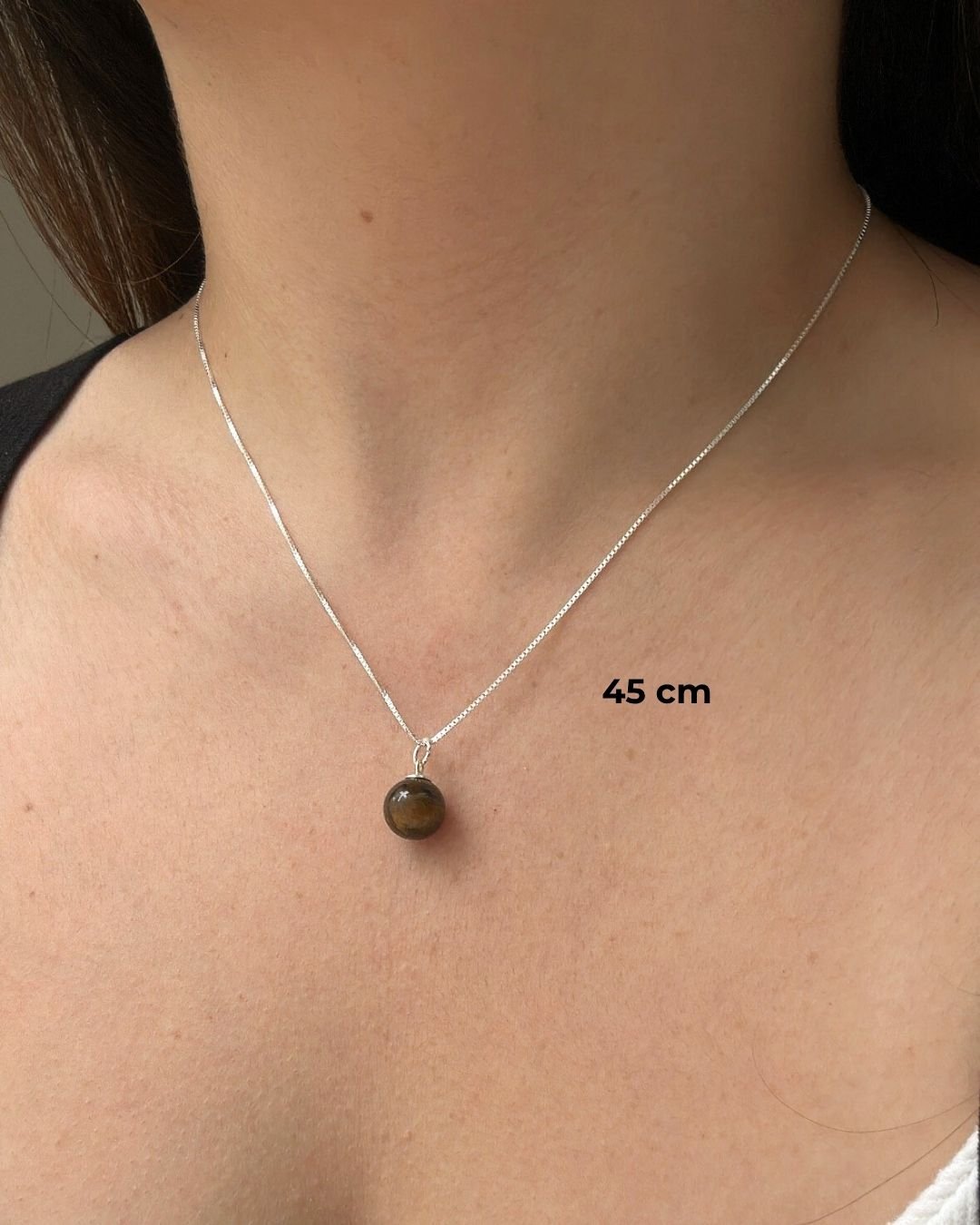 COLAR PEDRA NATURAL OLHO DE TIGRE