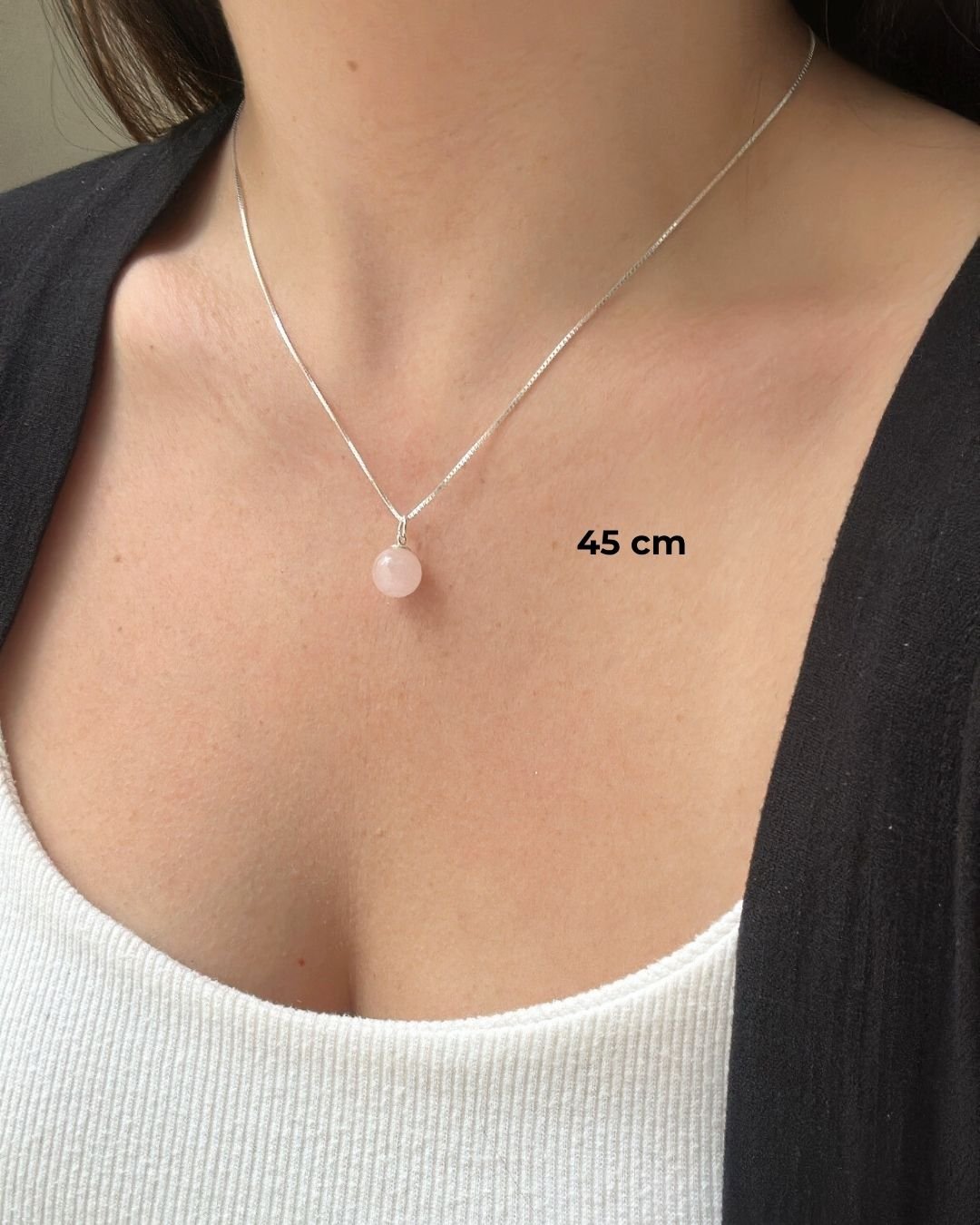 COLAR PEDRA NATURAL QUARTZO ROSA