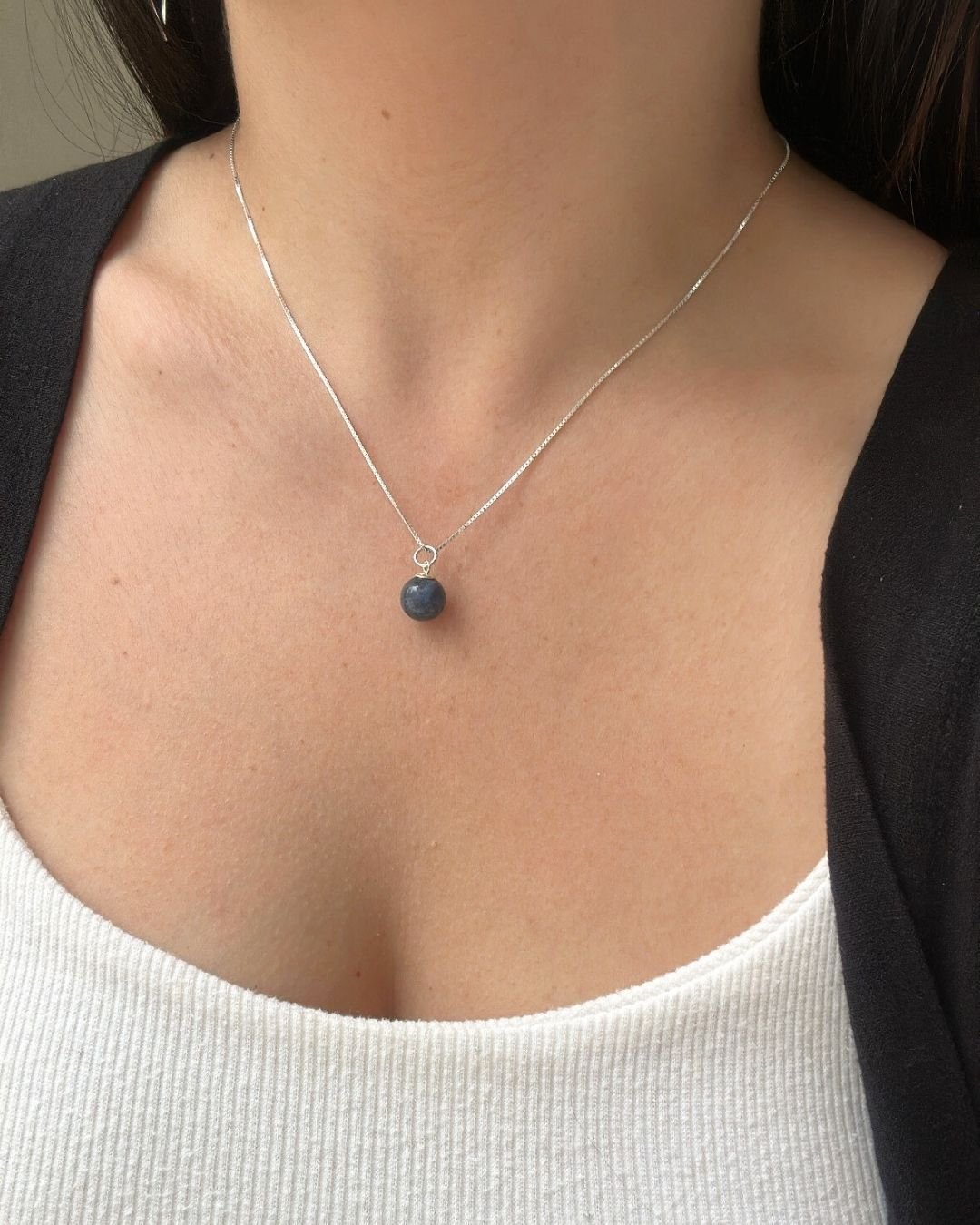 COLAR PEDRA NATURAL SODALITA