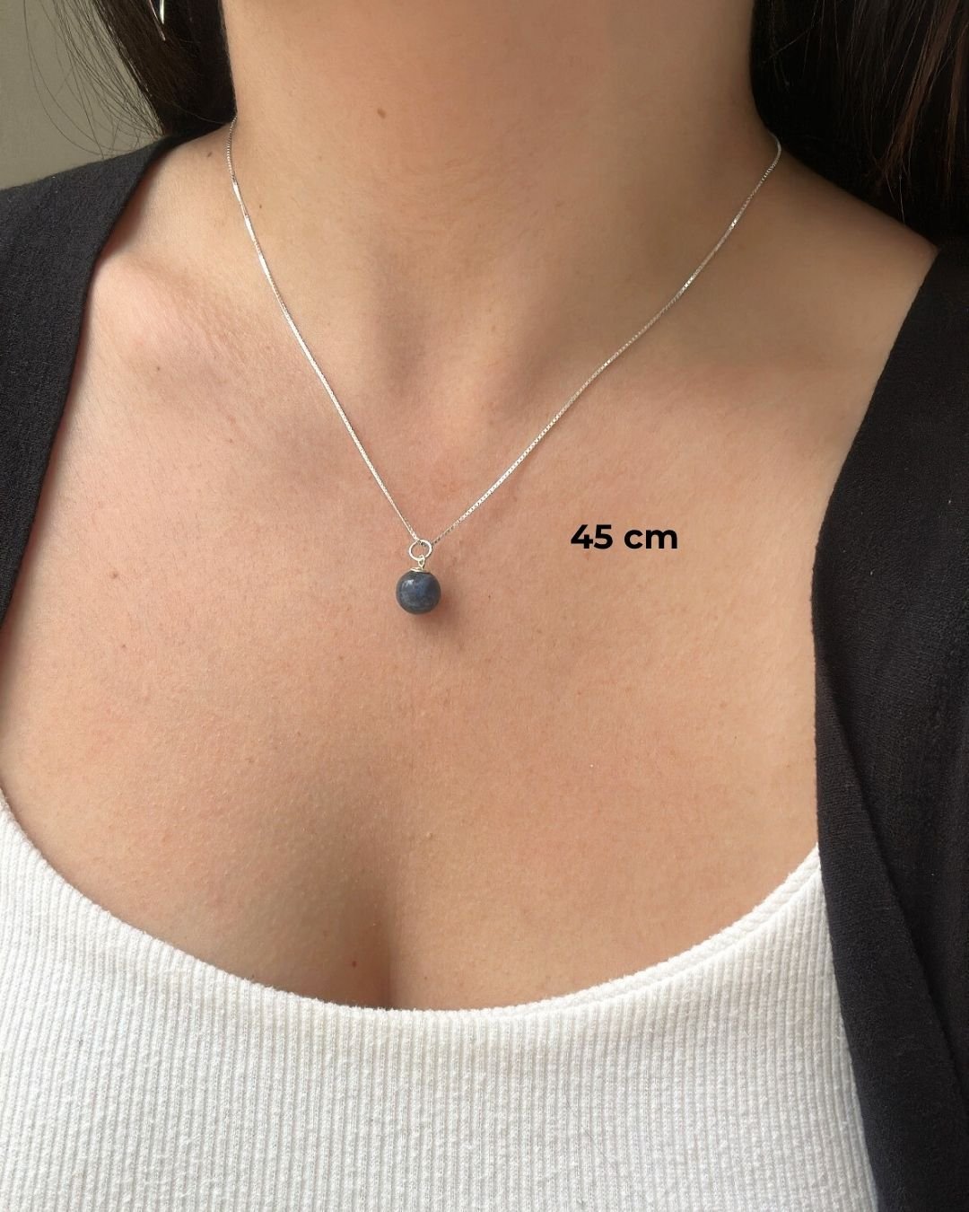 COLAR PEDRA NATURAL SODALITA