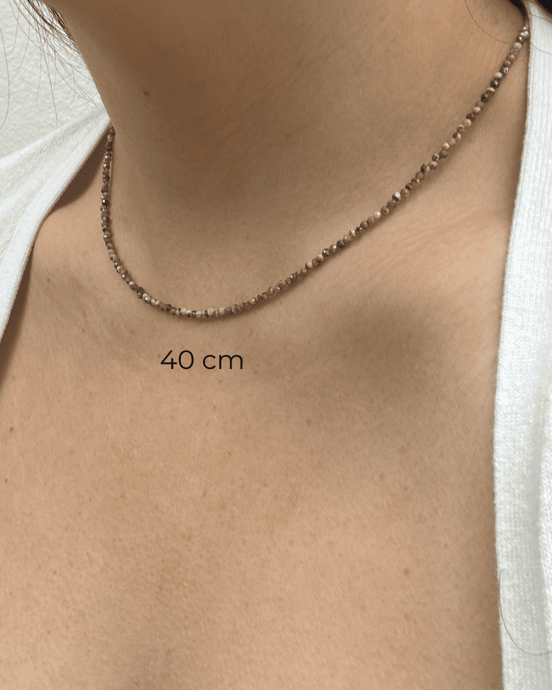 COLAR PEDRA RODOCROSITA LAPIDADA 2 MM