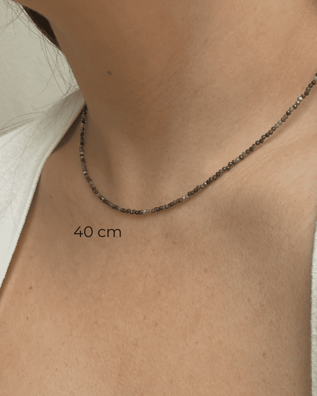 COLAR PEDRA SAFIRA LAPIDADA 2 MM