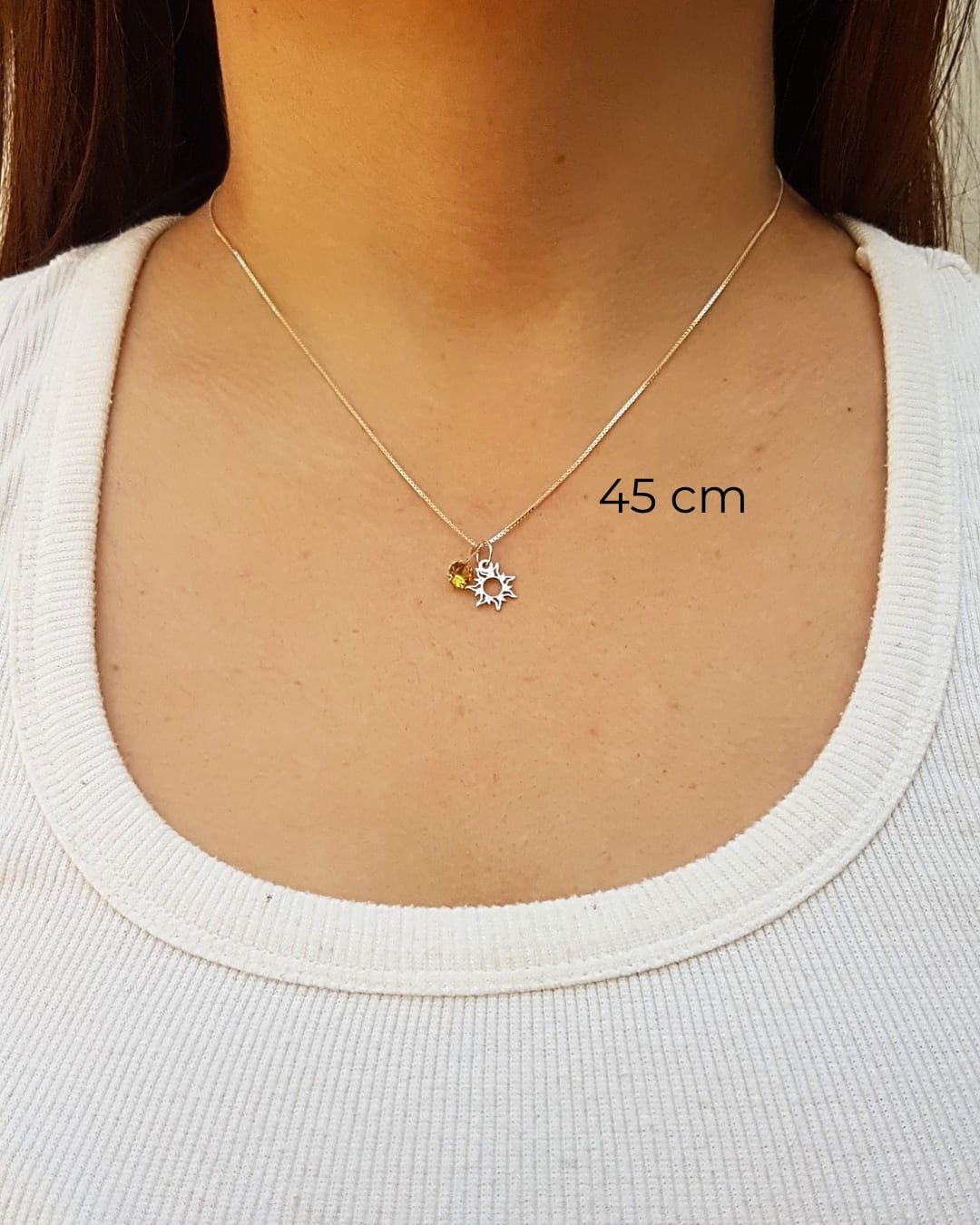 COLAR SOL VAZADO COM CRISTAL