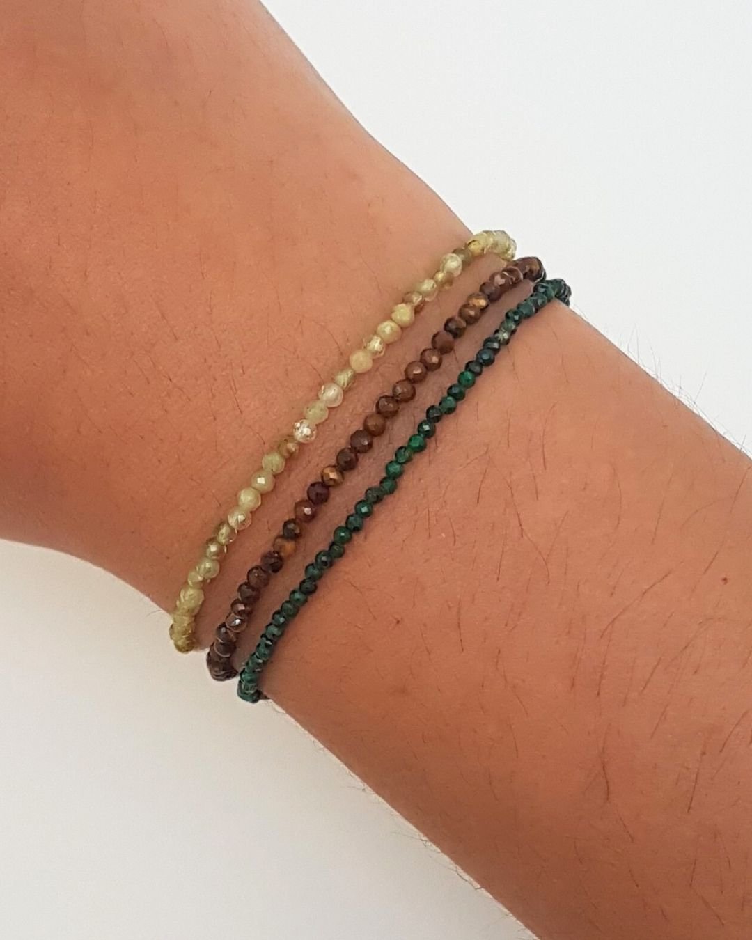 MIX DE PULSEIRAS PEDRAS NATURAIS VERDE E MARROM - COR ANO PESSOAL 4