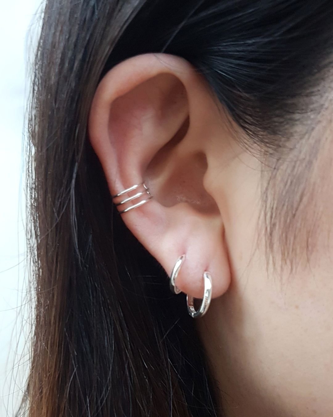 PIERCING FALSO 3 FIOS LISOS DE PRATA 925