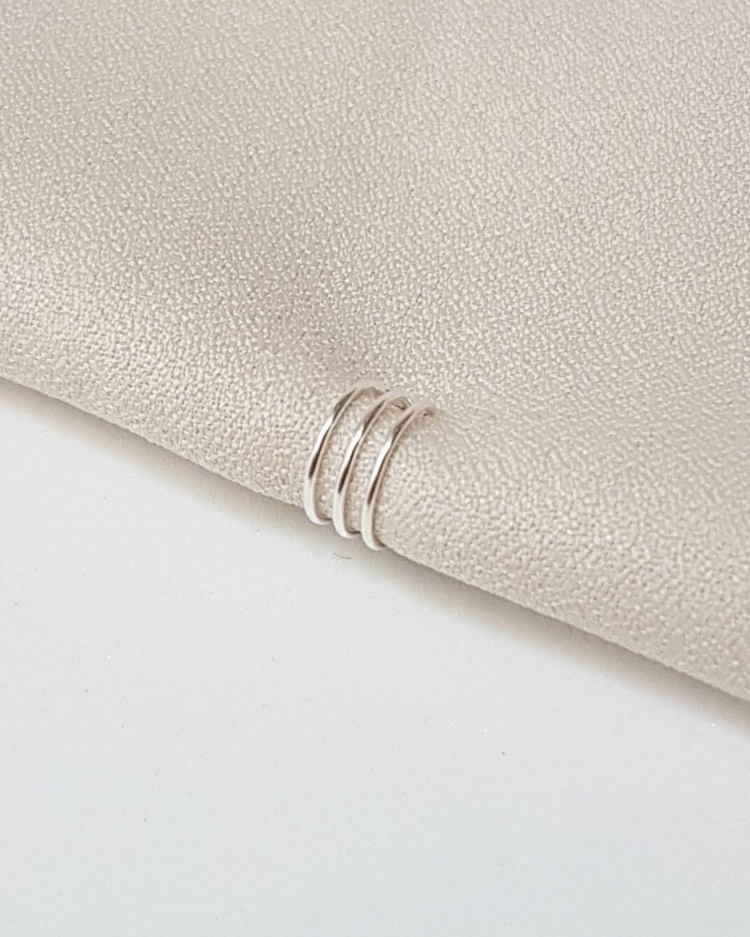 PIERCING FALSO 3 FIOS LISOS DE PRATA 925