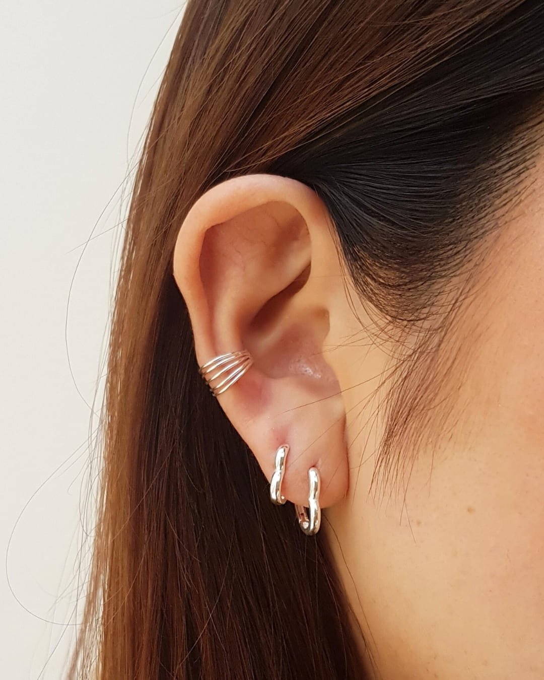 PIERCING FALSO 5 FIOS LISOS DE PRATA 925