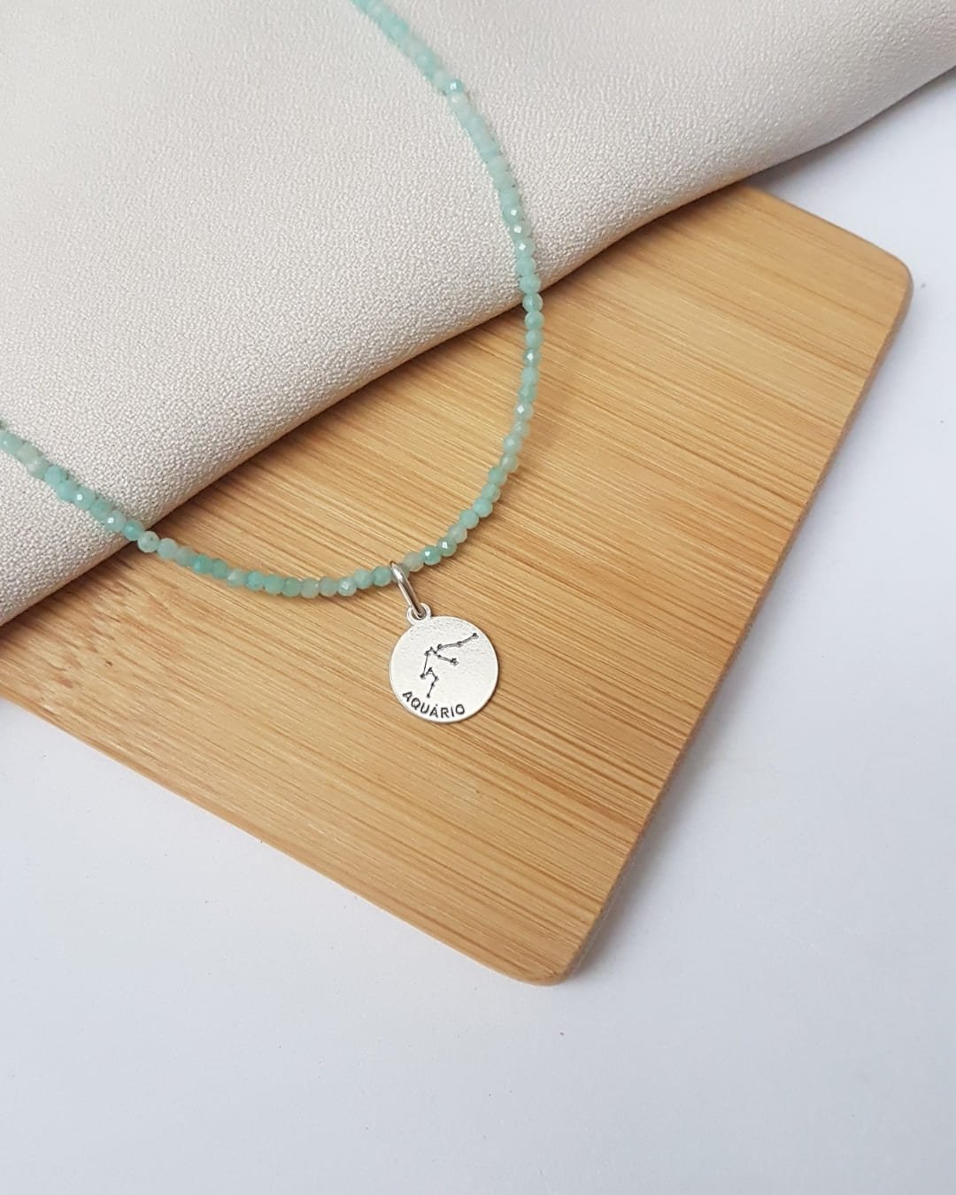 PINGENTE MEDALHA SIGNO AQUÁRIO PRATA 925