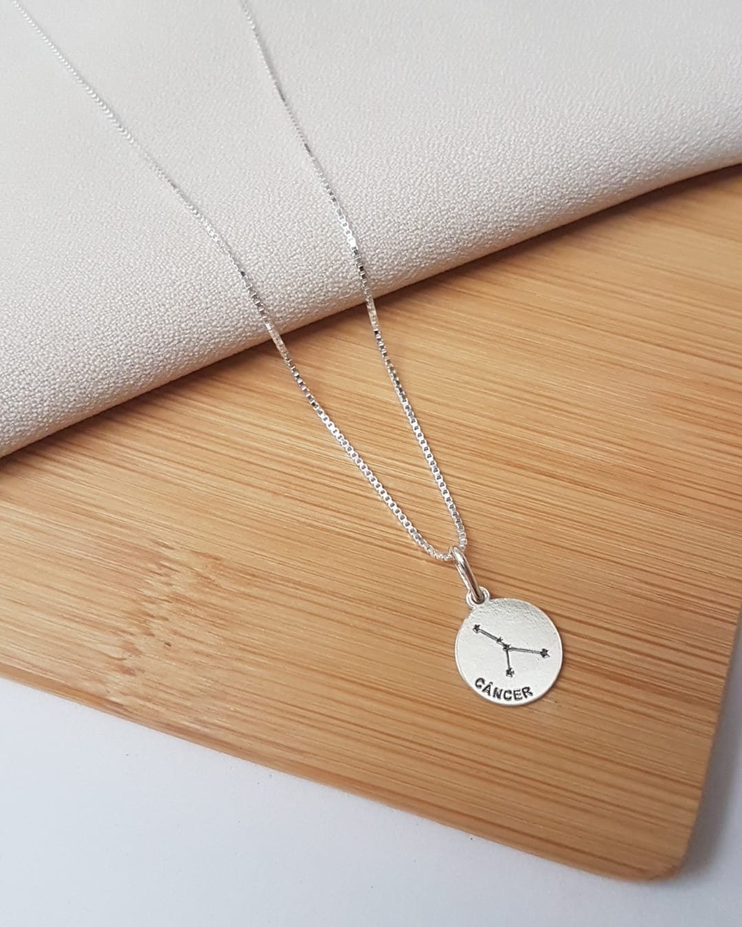 PINGENTE MEDALHA SIGNO CÂNCER PRATA 925
