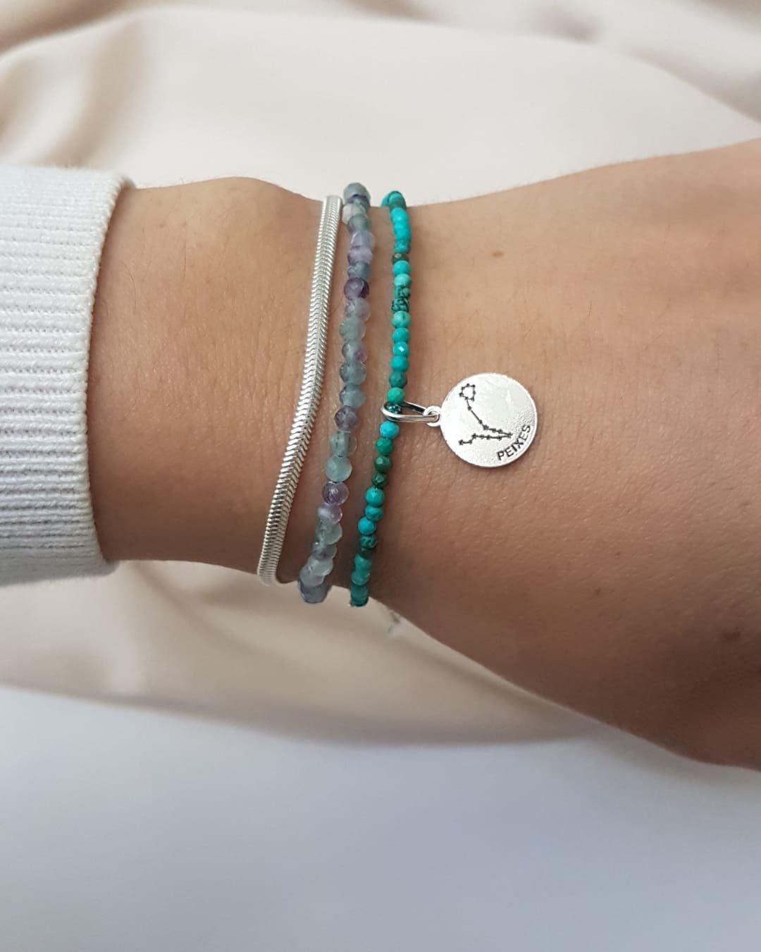 PINGENTE MEDALHA SIGNO PEIXES PRATA 925
