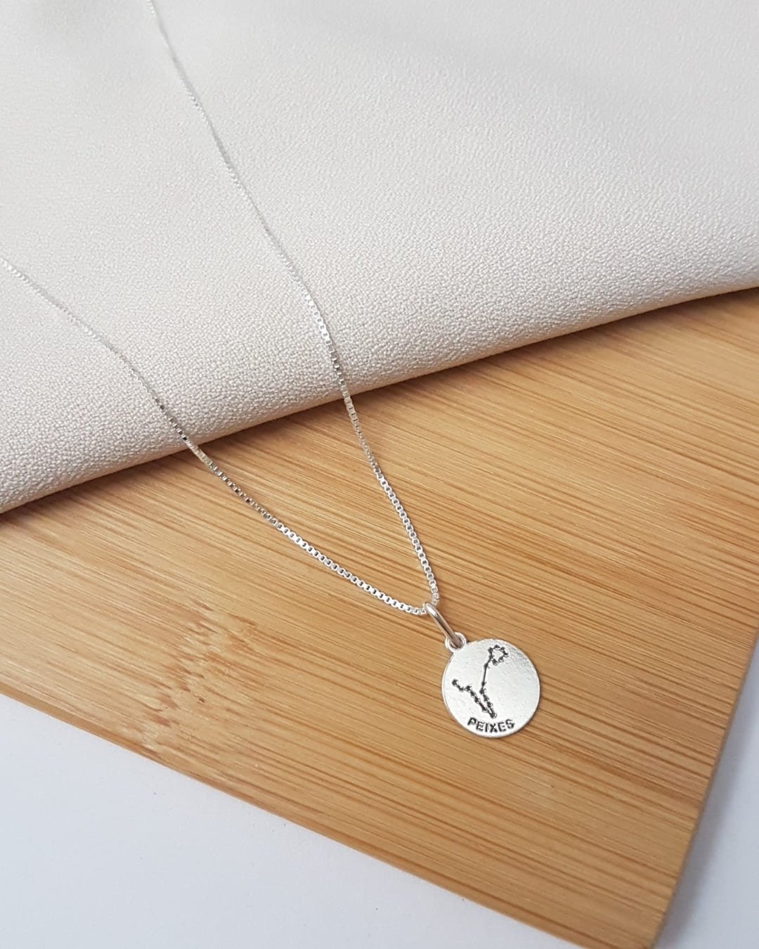 PINGENTE MEDALHA SIGNO PEIXES PRATA 925