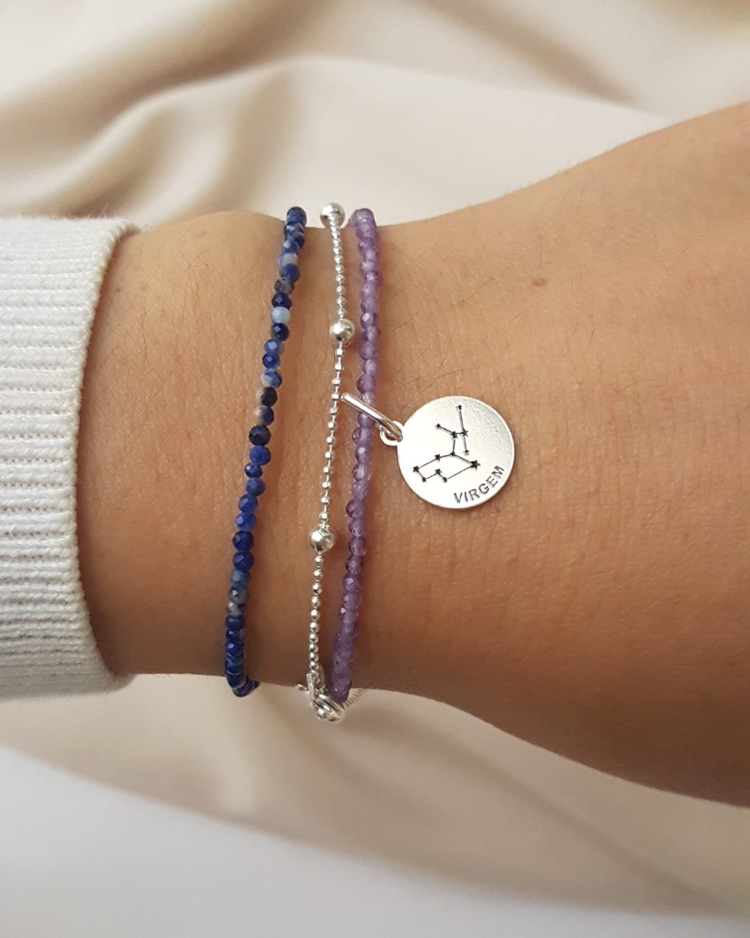 PINGENTE MEDALHA SIGNO VIRGEM PRATA 925