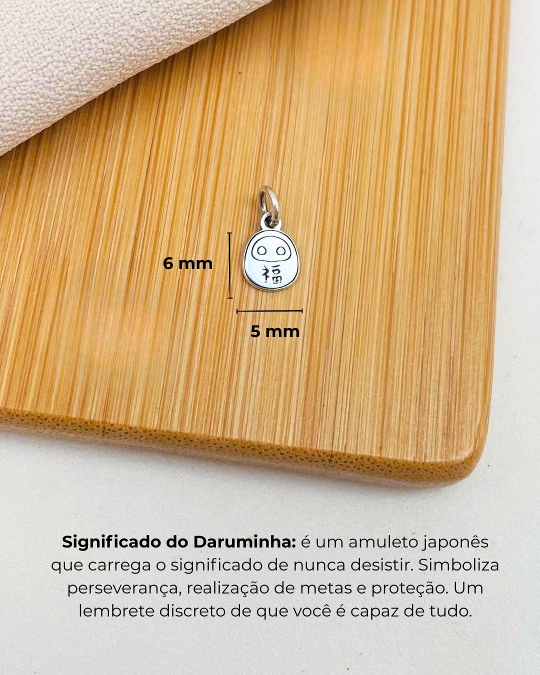 PINGENTE MINI DARUMA (DARUMINHA) PRATA 925