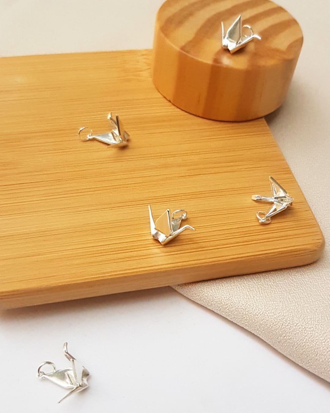 PINGENTE PÁSSARO TSURU DOBRADURA PRATA 925