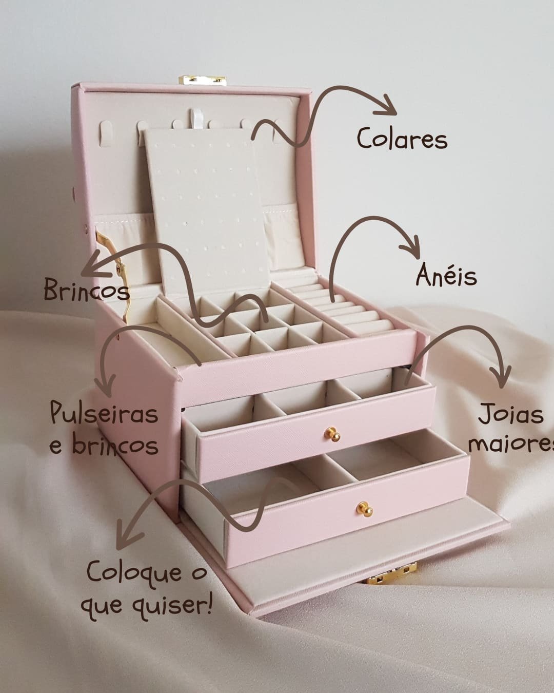 PORTA-JOIAS MALETA ROSA