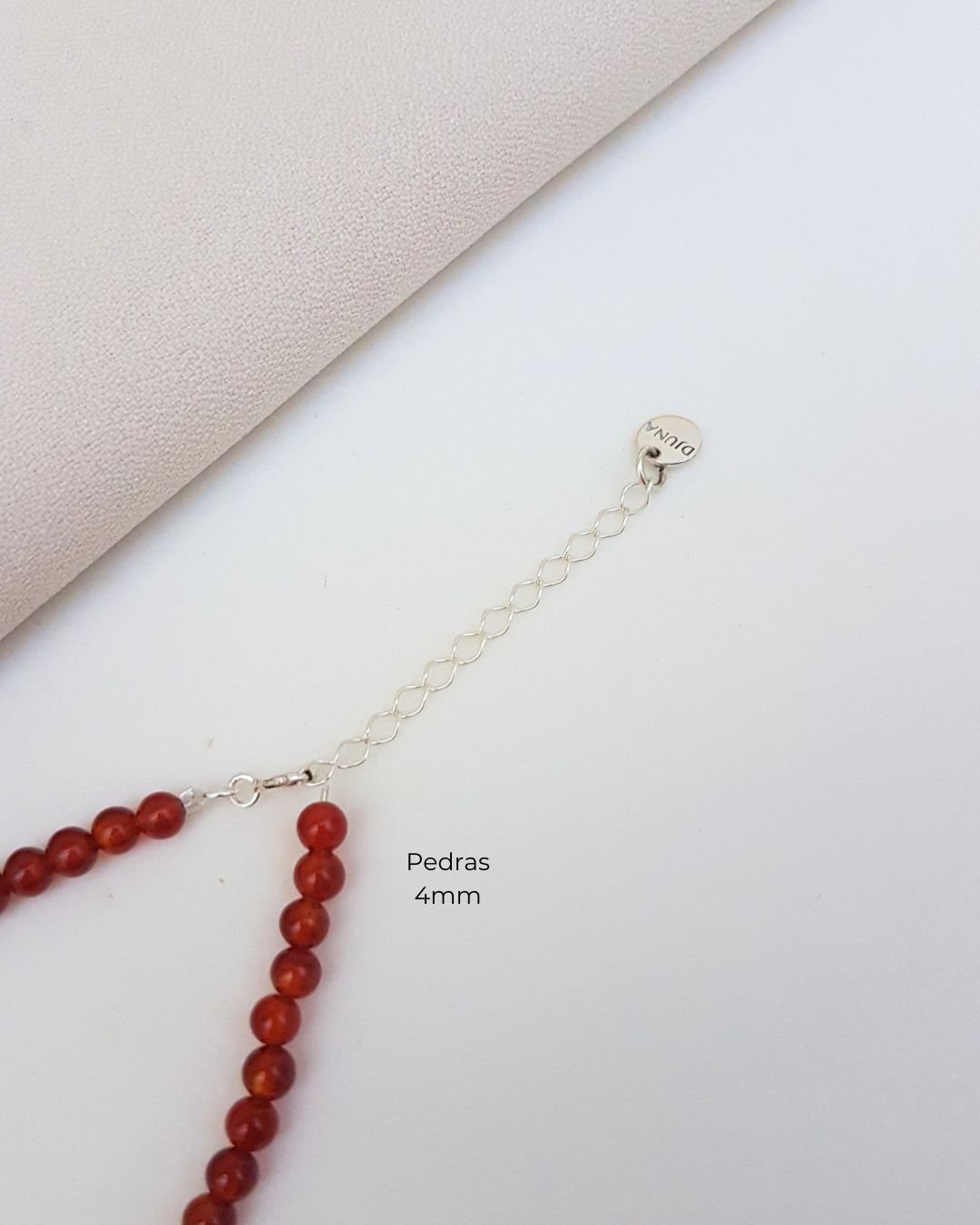 PULSEIRA ÁGATA VERMELHA PEDRA BOLINHA 4 MM